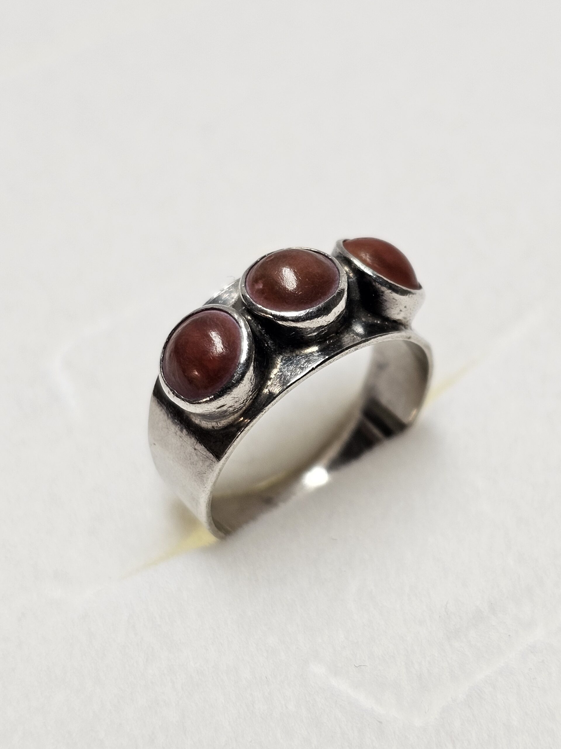 17,8 mm Nostalgischer Ring Silber 835 Karneol Steine Shabby Vintage elegant SR1613 – Bild 2