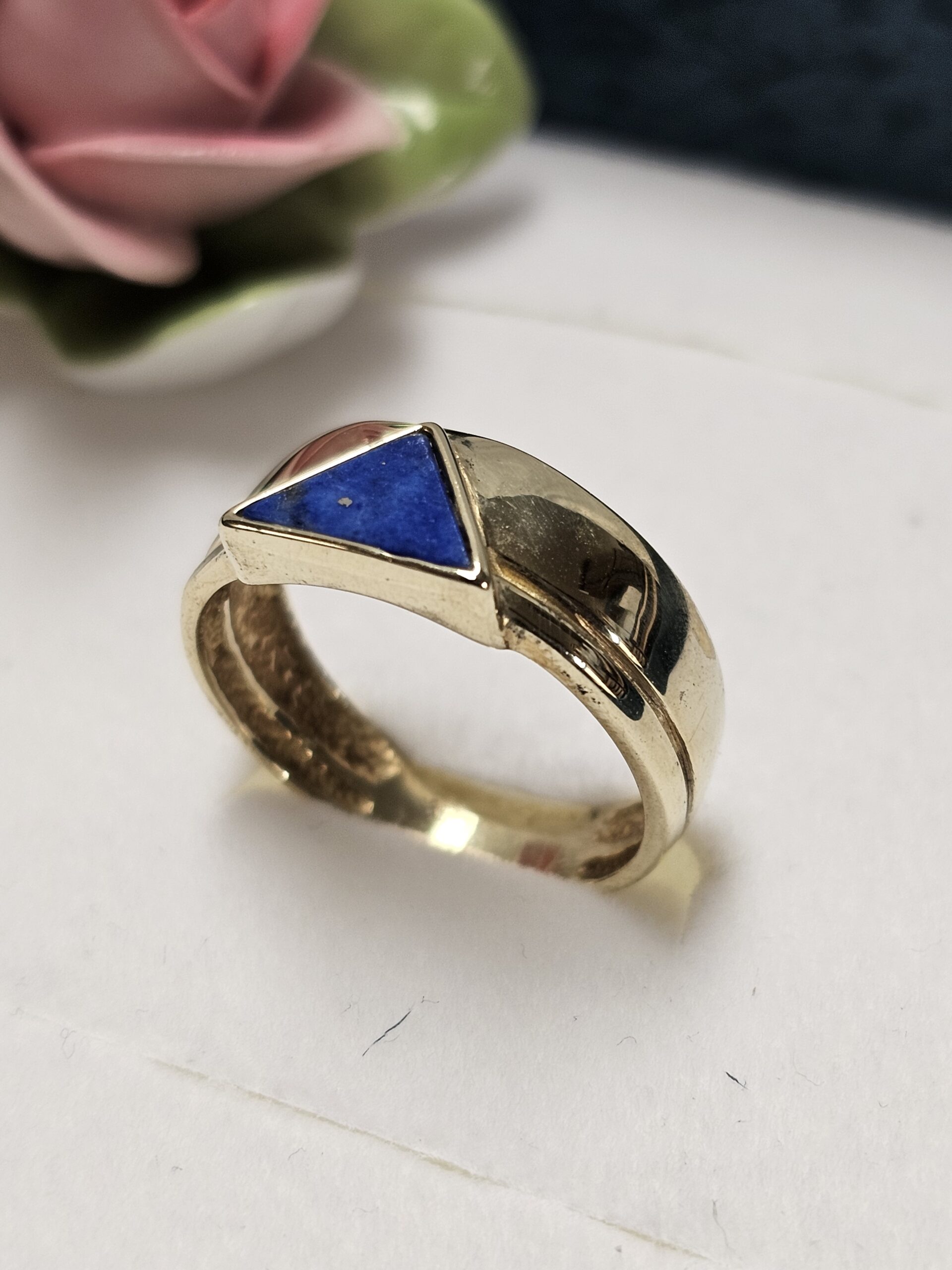 20,5 mm Goldring Ring Gold 333 Lagenstein Lapislazuli Vintage elegant GR252