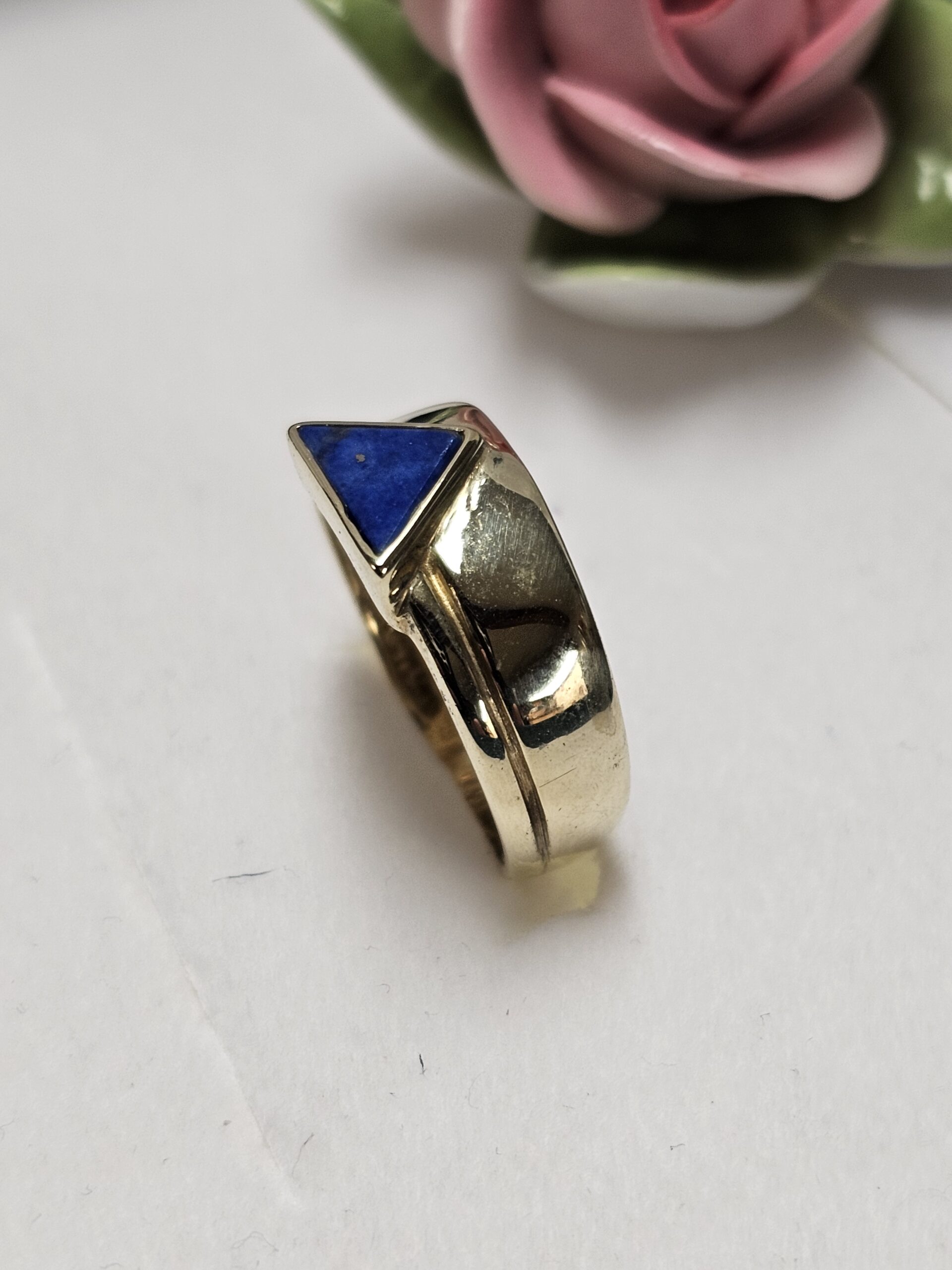 20,5 mm Goldring Ring Gold 333 Lagenstein Lapislazuli Vintage elegant GR252 – Bild 2