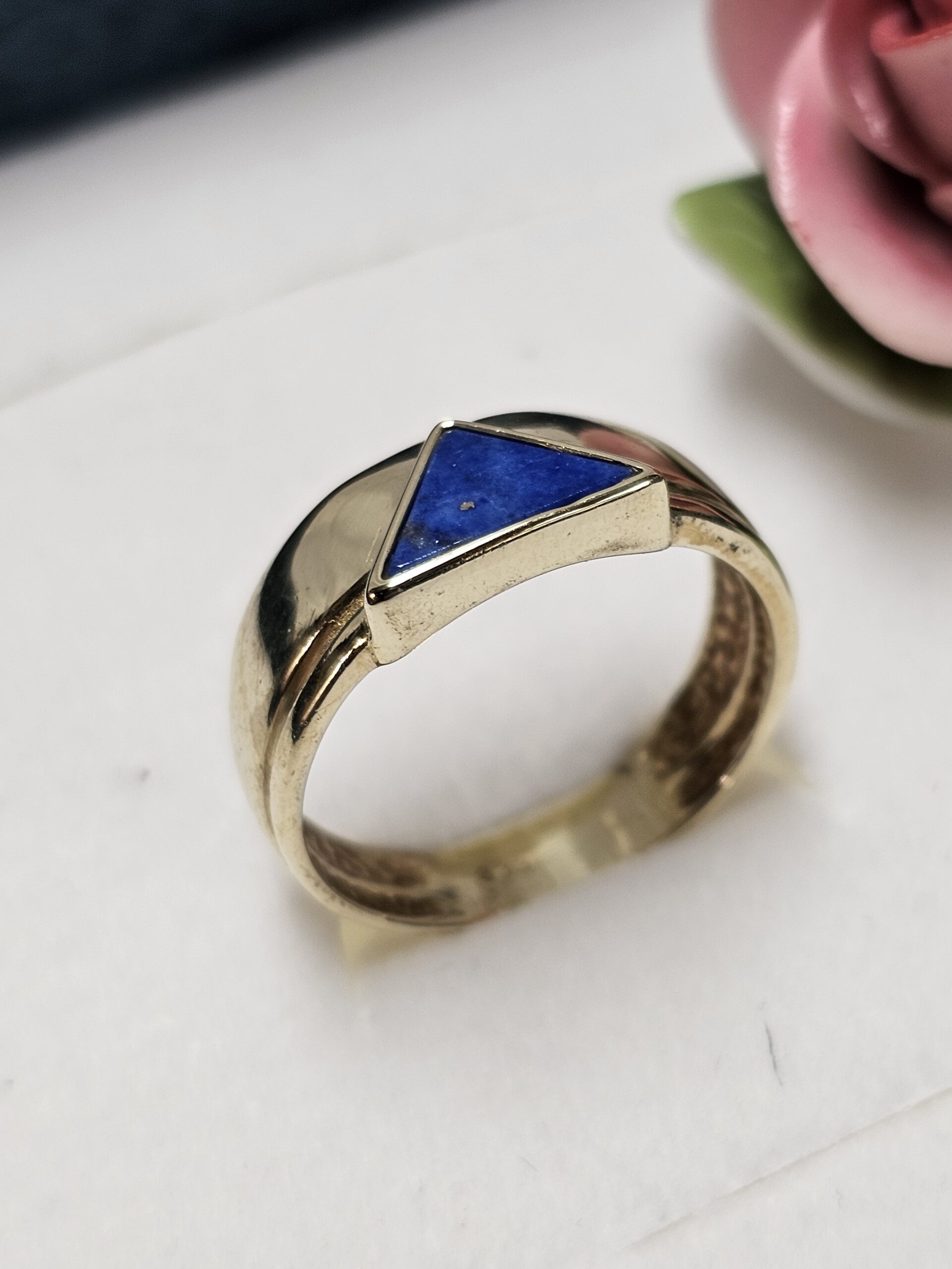 20,5 mm Goldring Ring Gold 333 Lagenstein Lapislazuli Vintage elegant GR252 – Bild 4