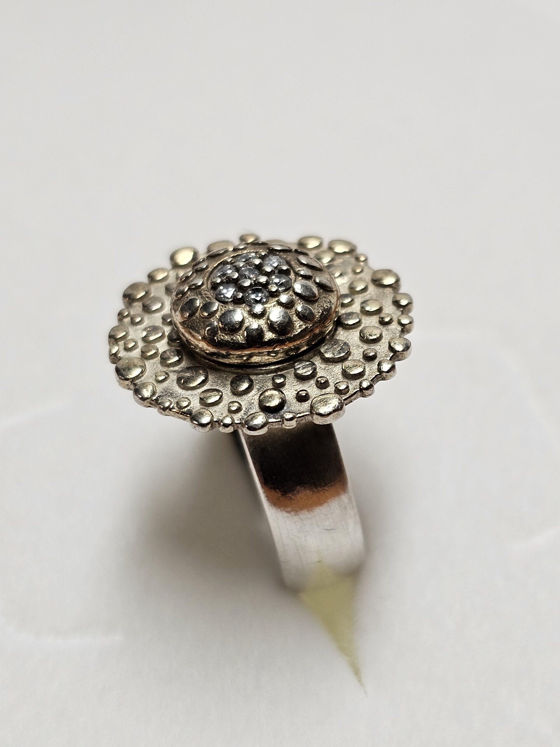 16,3 mm Silberring Ring Blume Blümchen Blüte Silber 925 Kristalle klar Vintage elegant SR1654 – Bild 3