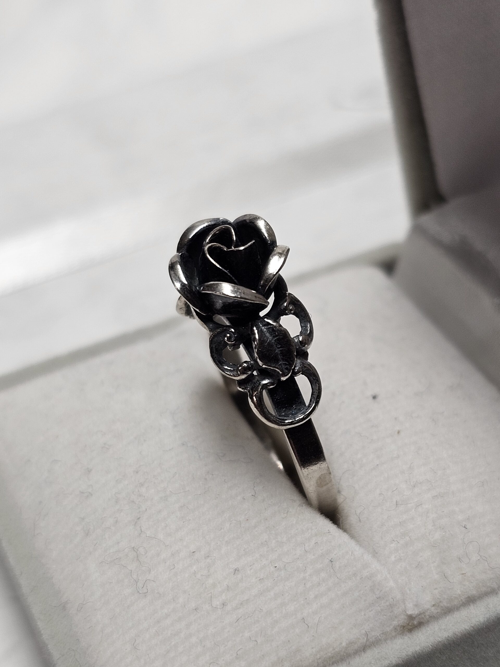 18,7 mm Nostalgischer Ring Teka Silber 925 Rose Blume Vintage elegant SR1673 – Bild 3