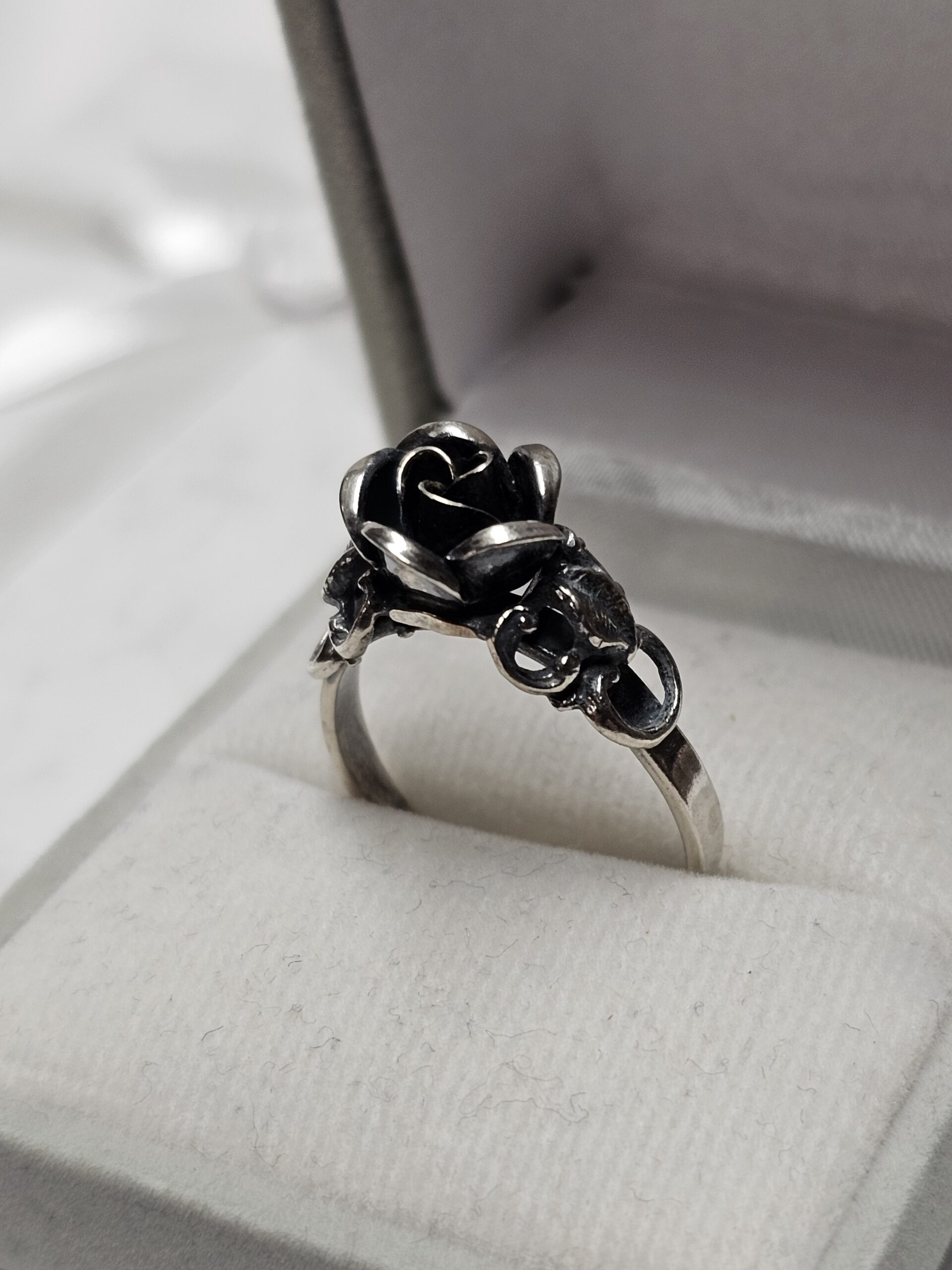 18,7 mm Nostalgischer Ring Teka Silber 925 Rose Blume Vintage elegant SR1673 – Bild 2