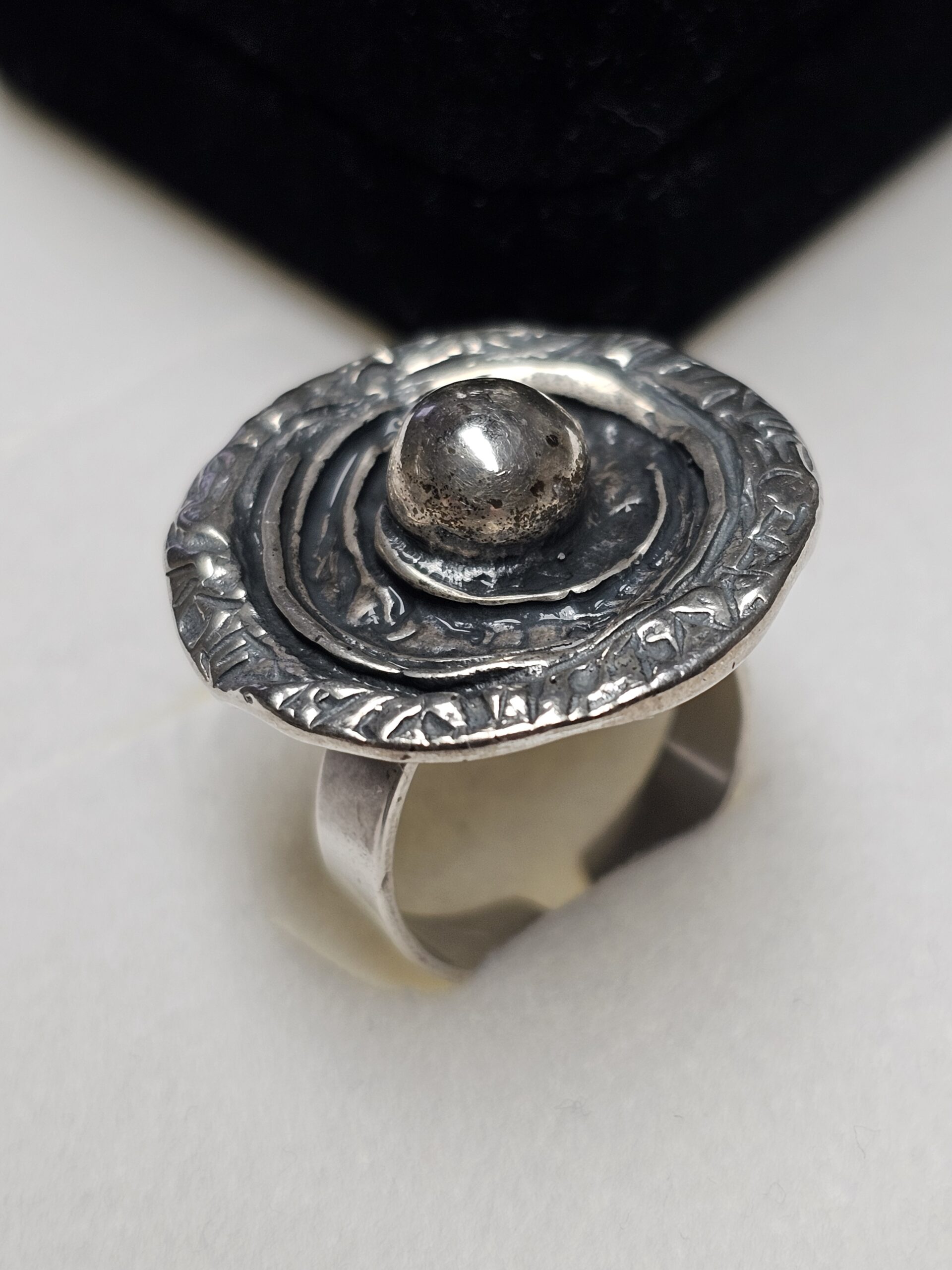 18 mm Extravaganter Design Ring Silber 835 Modernist Vintage elegant selten rar SR999