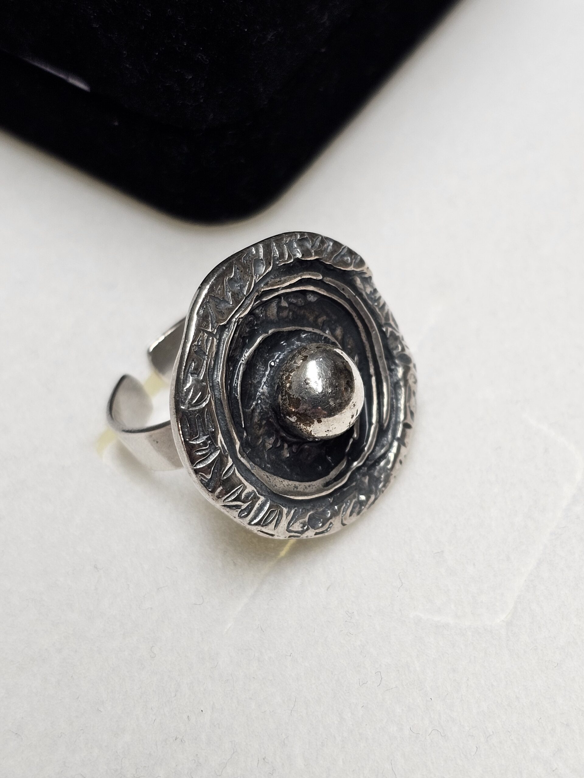 18 mm Extravaganter Design Ring Silber 835 Modernist Vintage elegant selten rar SR999 – Bild 3