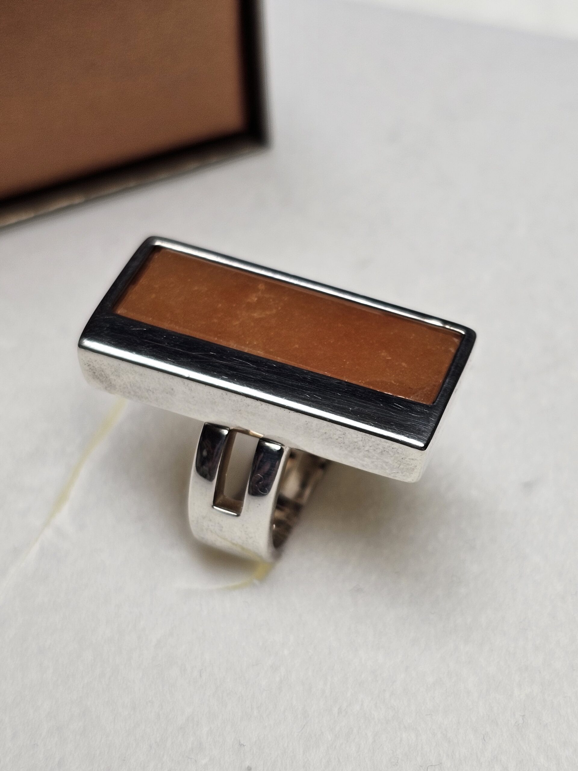 17,2 mm Design Ring Silberring Silber 925 Lagenstein Karneol Vintage elegant selten rar SR1010 – Bild 2