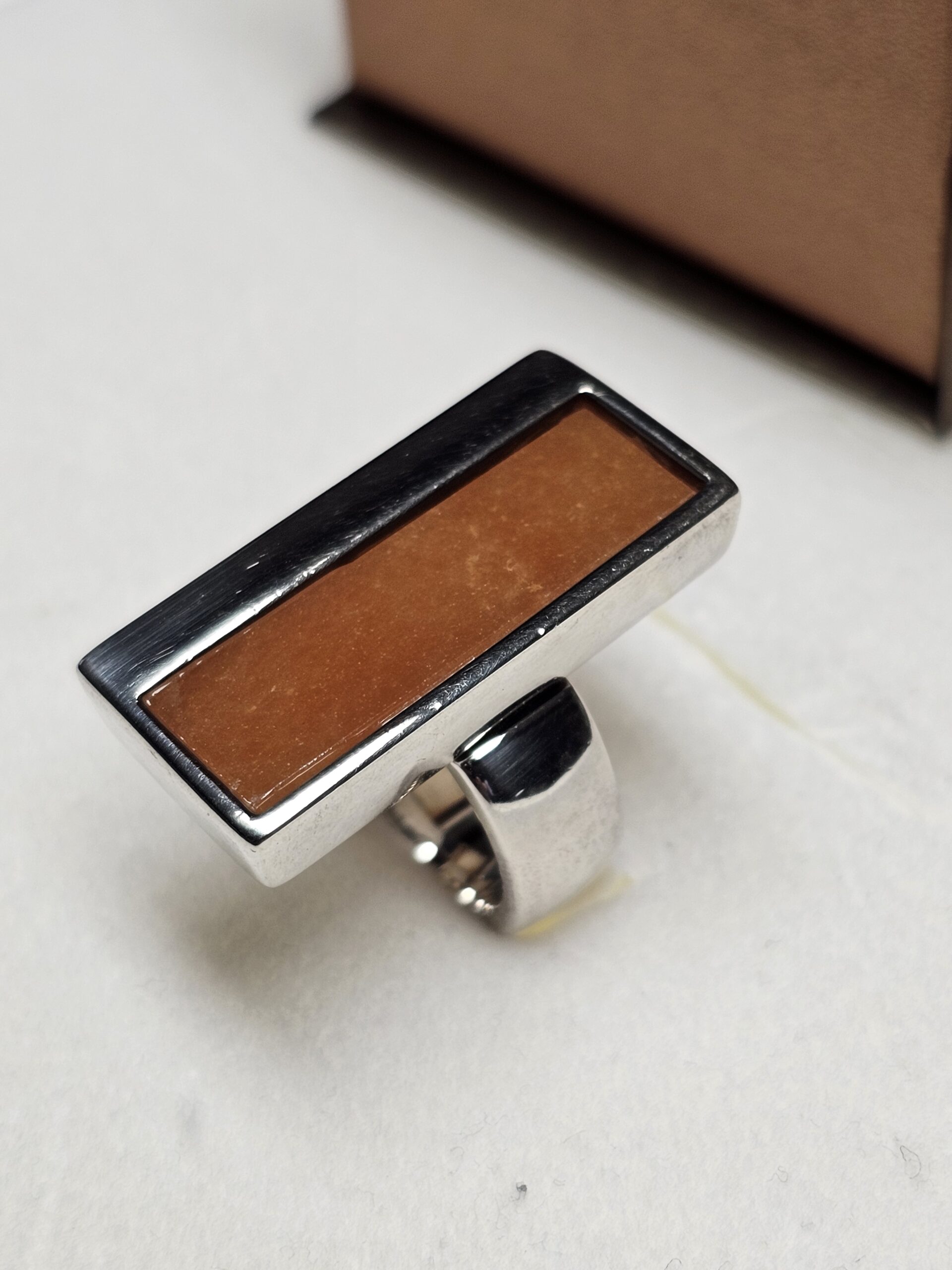 17,2 mm Design Ring Silberring Silber 925 Lagenstein Karneol Vintage elegant selten rar SR1010