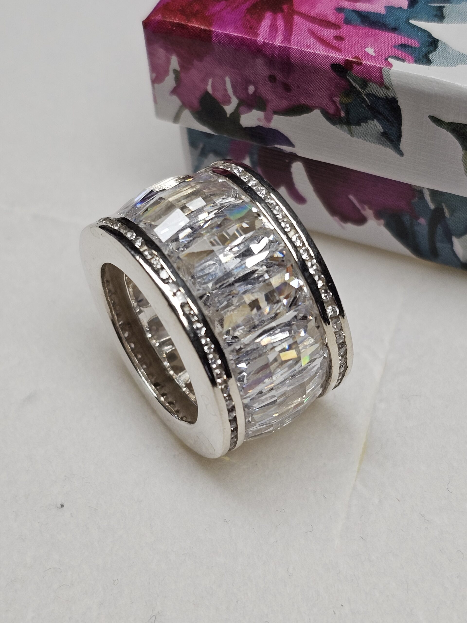 20,2 mm Prachtvoller Ring Silberring Silber 925 Kristalle klar massiv Vintage elegant SR1005 – Bild 4