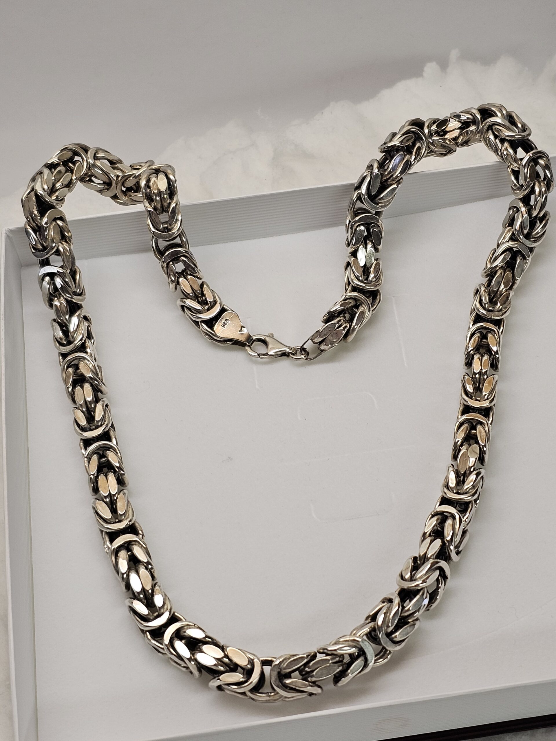 65 cm Königskette Silberkette Gliederkette vierkant Silber 925 Vintage stylisch SK1557