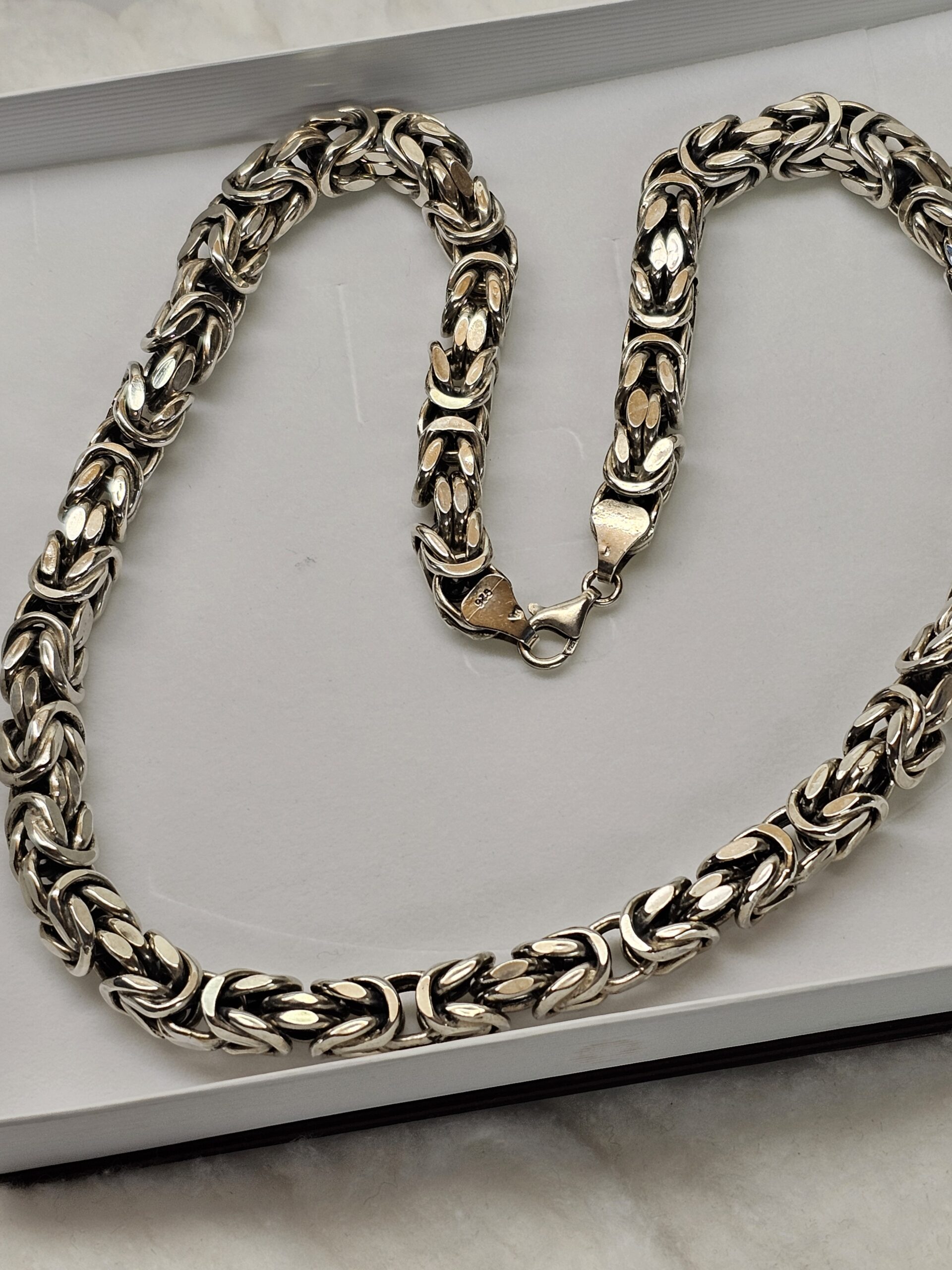 65 cm Königskette Silberkette Gliederkette vierkant Silber 925 Vintage stylisch SK1557 – Bild 3