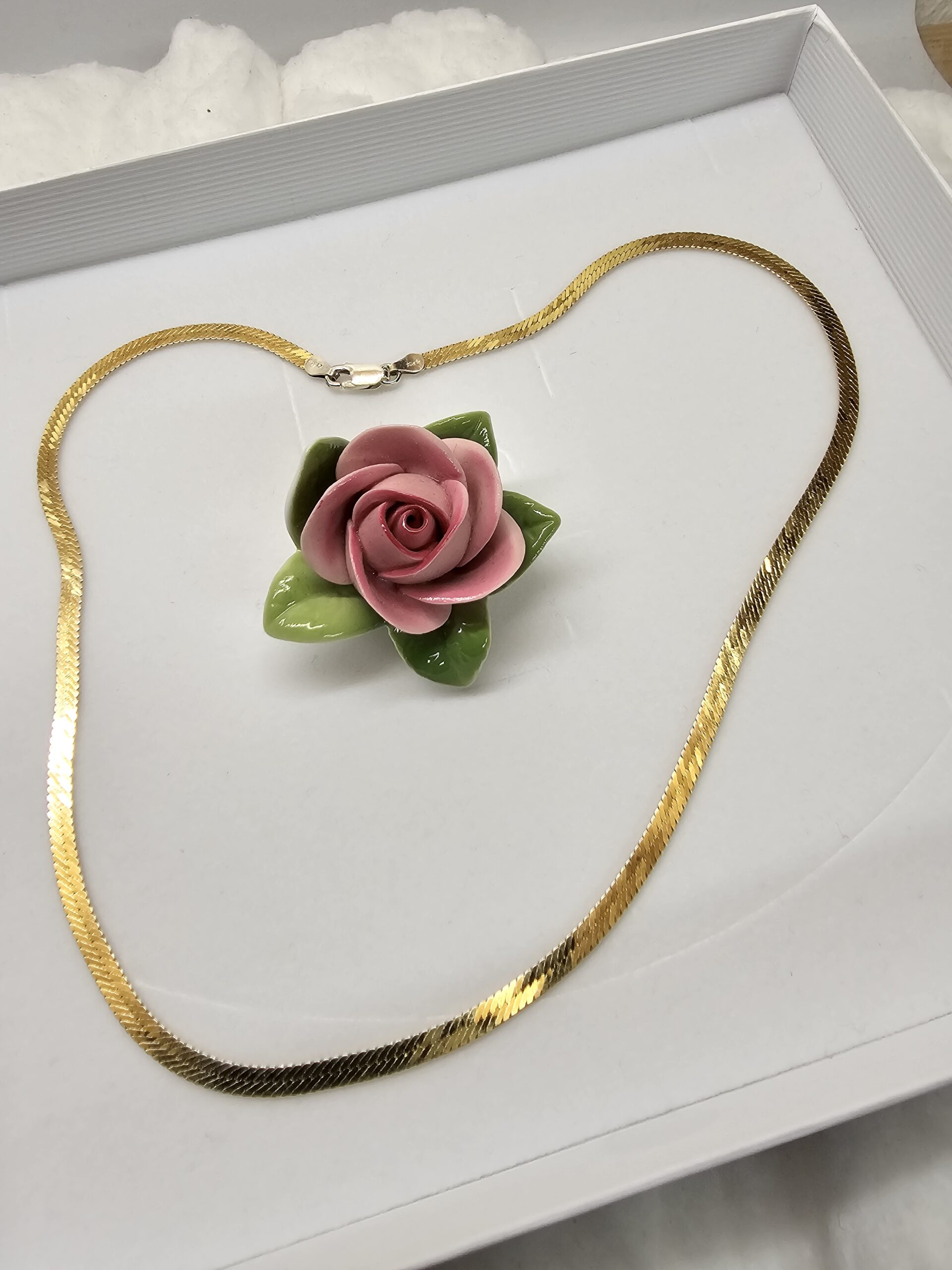 45 cm Feine Kette Halskette Schlangenkette Silber 925 teilvergoldet edel Vintage SK1556