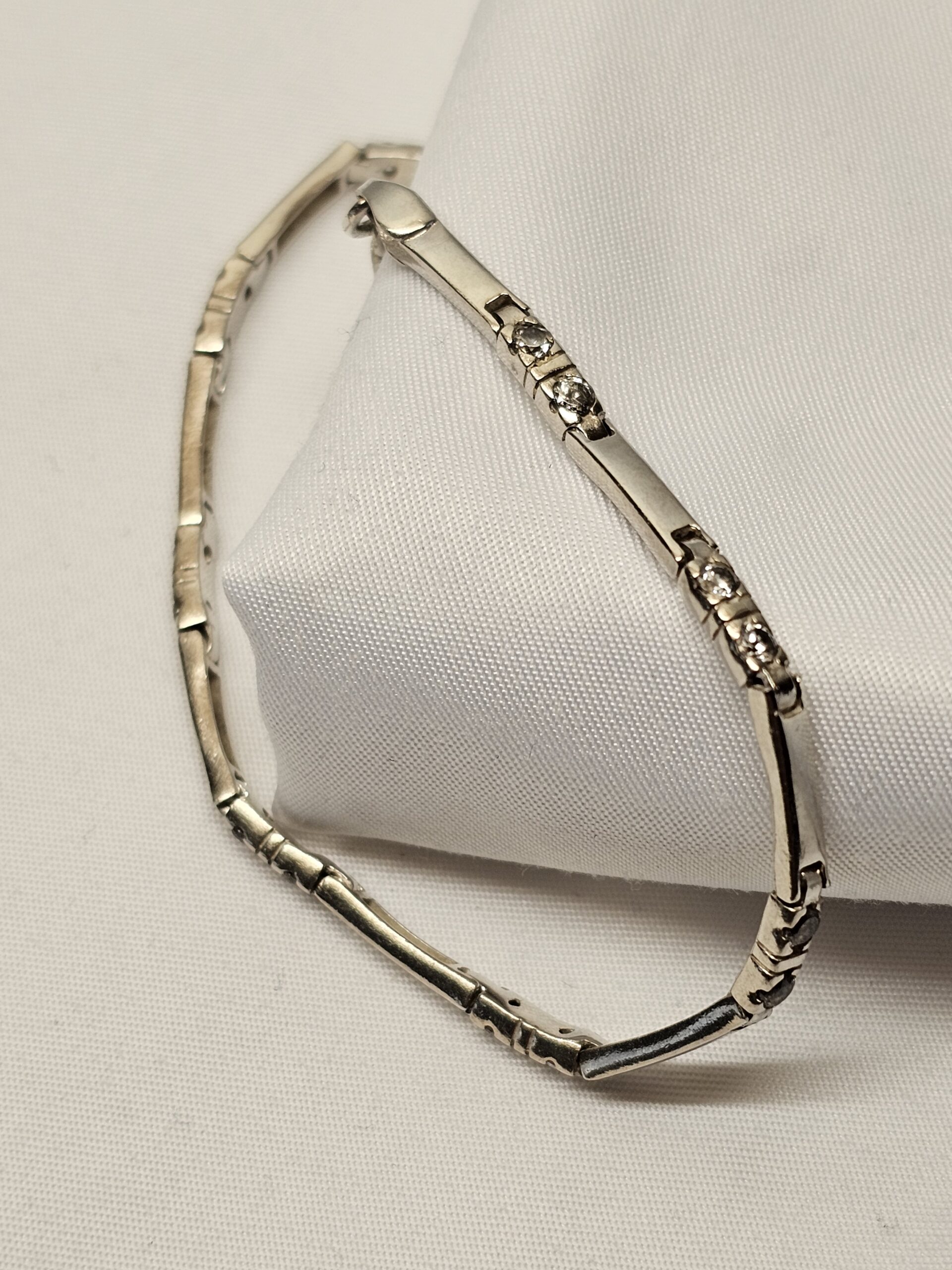 19,5 cm Silberarmband Armband Gliederarmband Silber 925 Kristalle klar Vintage elegant SA569 – Bild 2