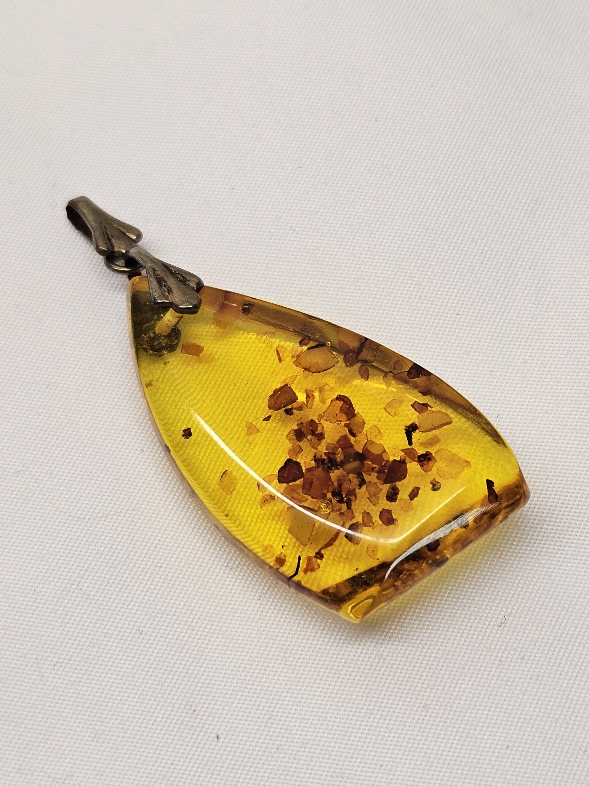 Nostalgischer Anhänger ohne Kette Öse Silber 835 Bernstein Shabby Vintage elegant SKA1486 – Bild 4