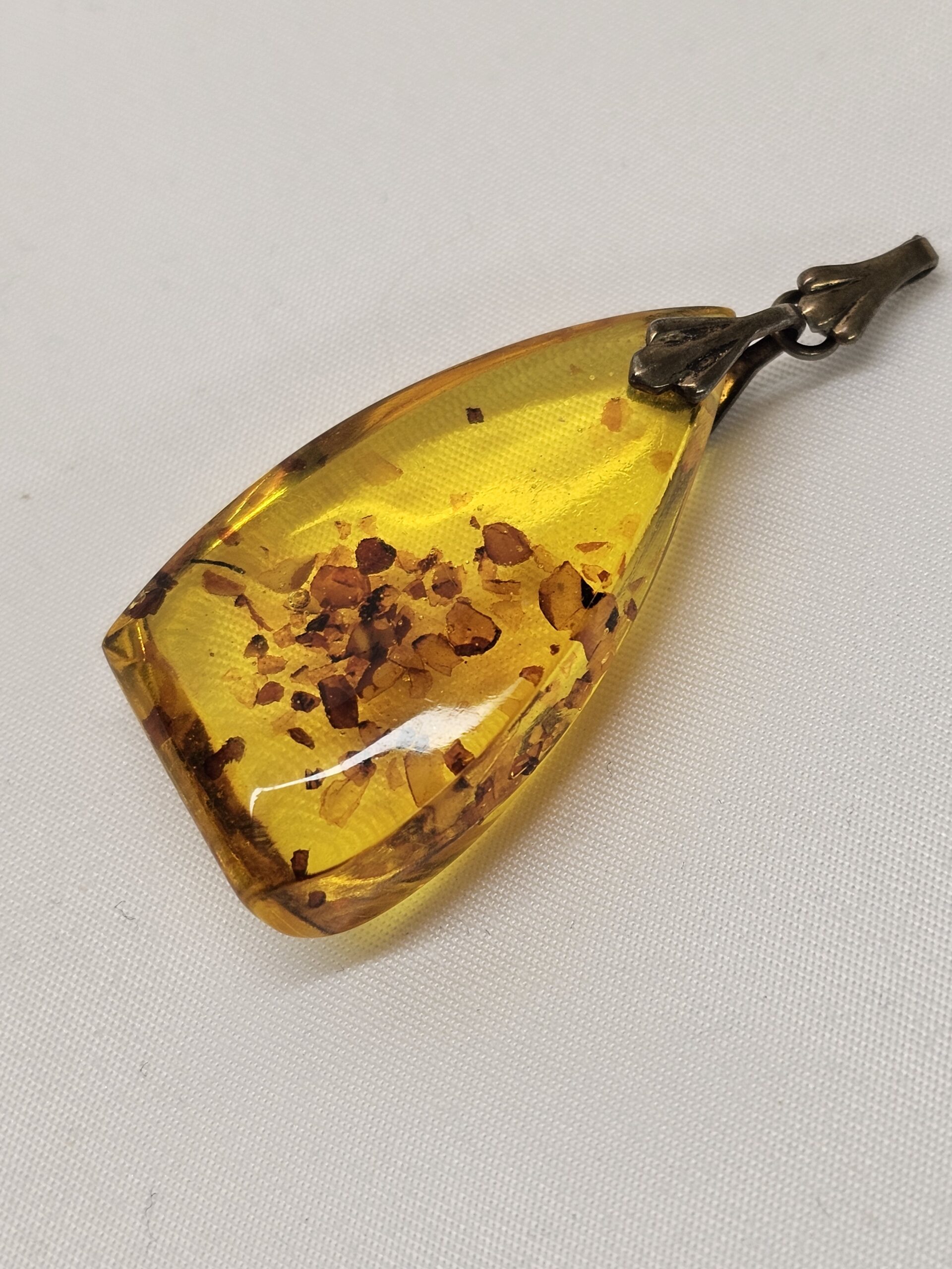 Nostalgischer Anhänger ohne Kette Öse Silber 835 Bernstein Shabby Vintage elegant SKA1486 – Bild 3