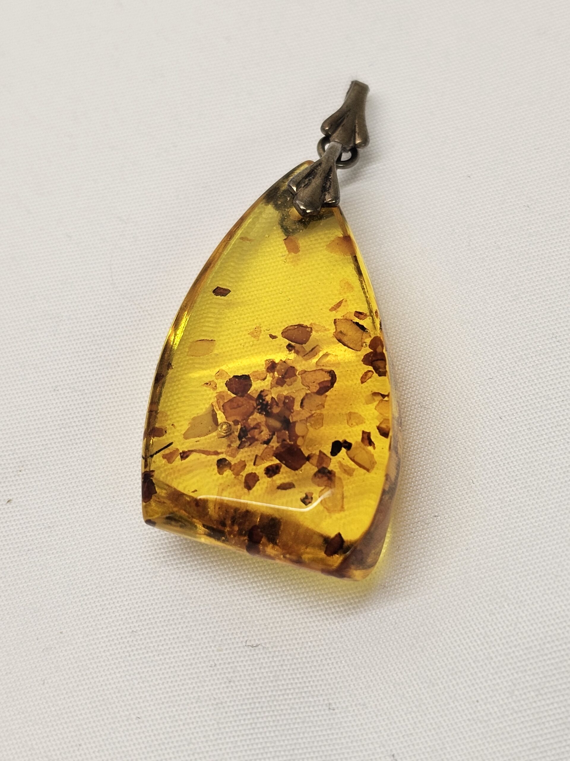 Nostalgischer Anhänger ohne Kette Öse Silber 835 Bernstein Shabby Vintage elegant SKA1486 – Bild 2