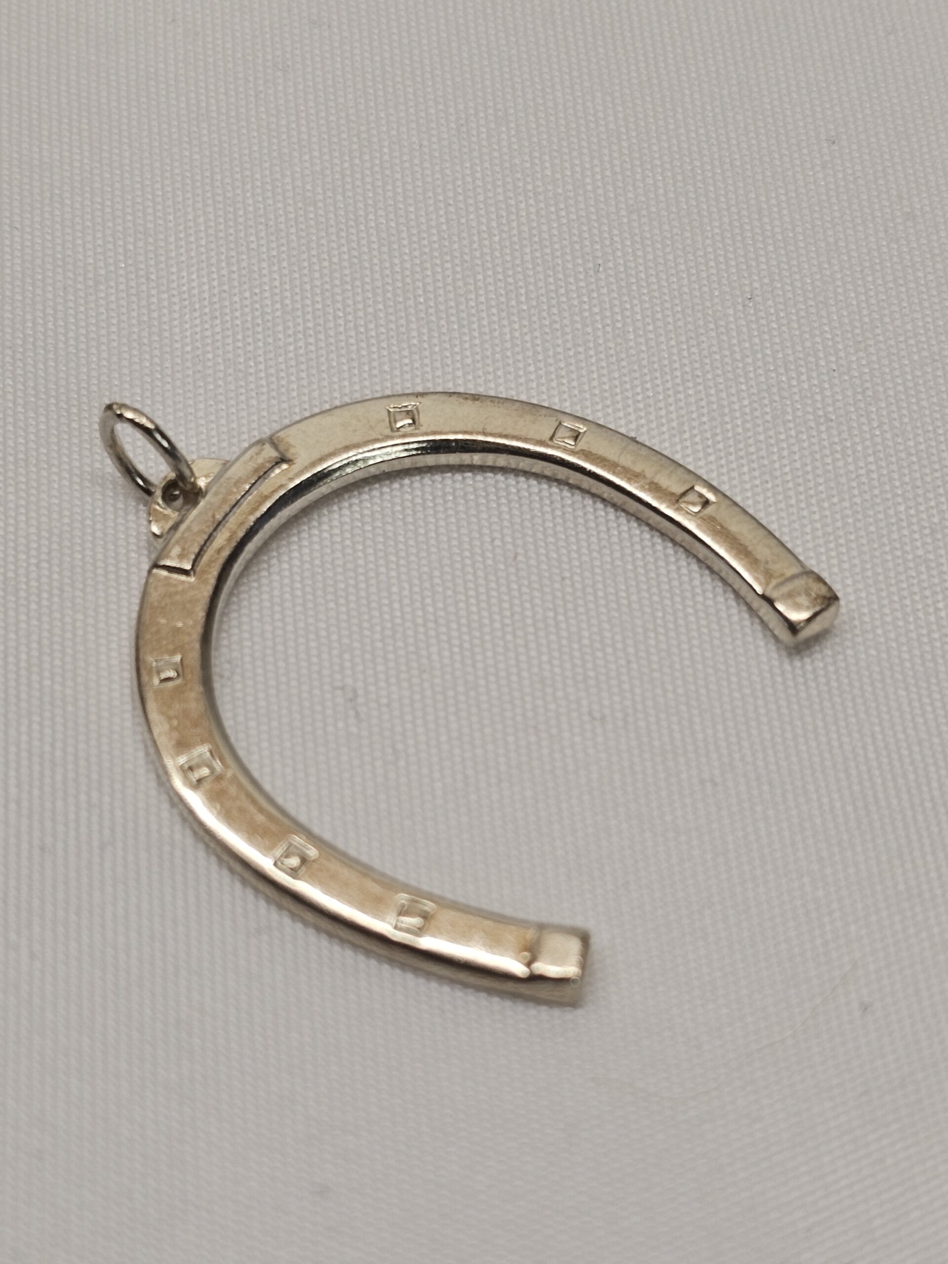 Anhänger ohne Kette Glücksbringer Hufeisen Pferd Silber 835 Shabby Vintage selten rar SKA1509 – Bild 2