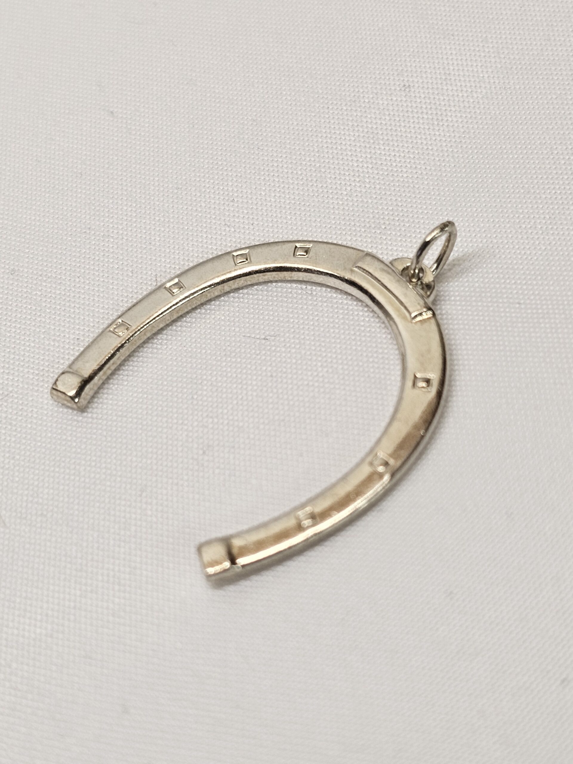 Anhänger ohne Kette Glücksbringer Hufeisen Pferd Silber 835 Shabby Vintage selten rar SKA1509 – Bild 3