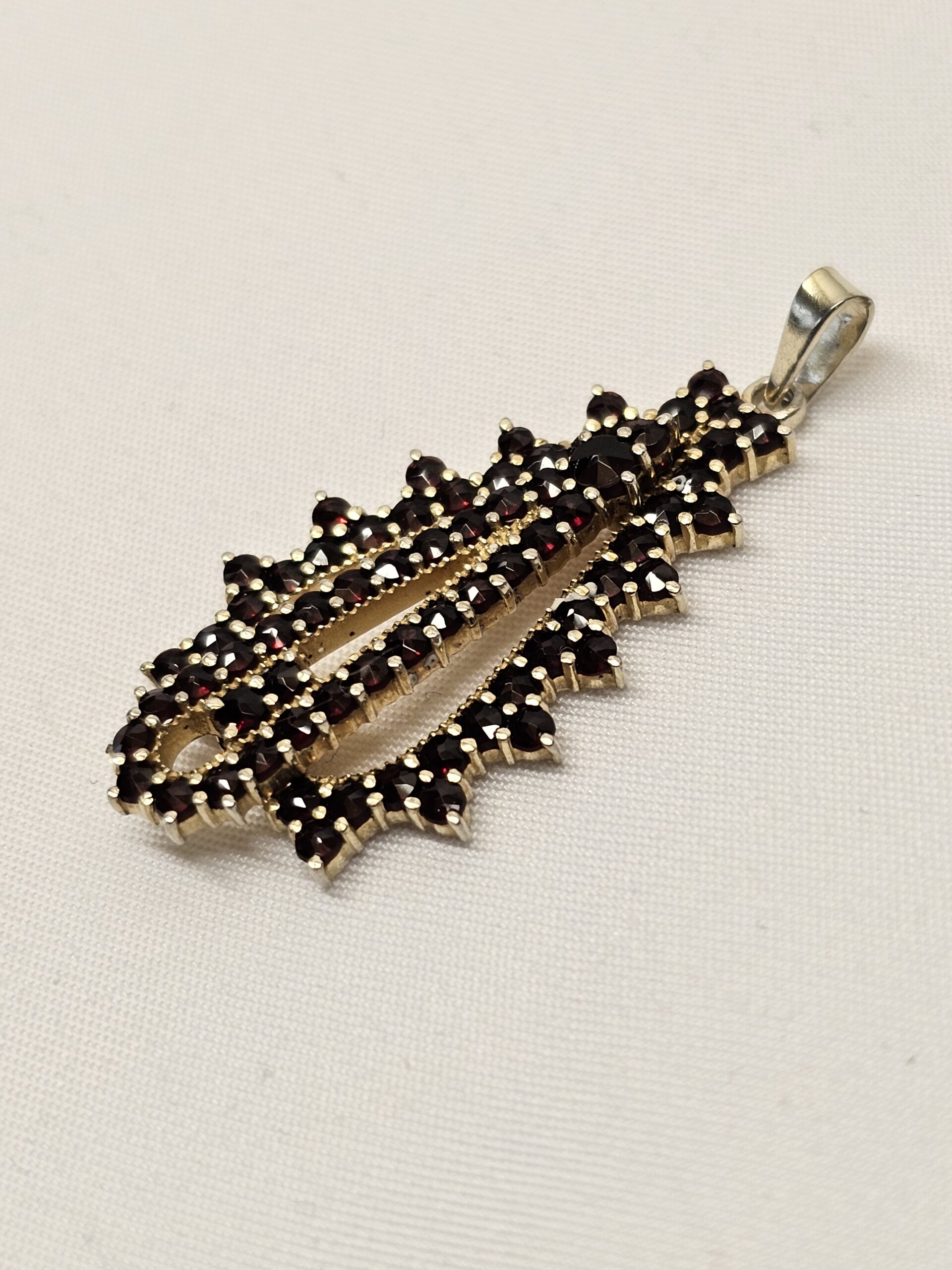 Nostalgischer Anhänger ohne Kette Silber 900 böhmischer Granat Shabby Vintage elegant SKA1510 – Bild 3