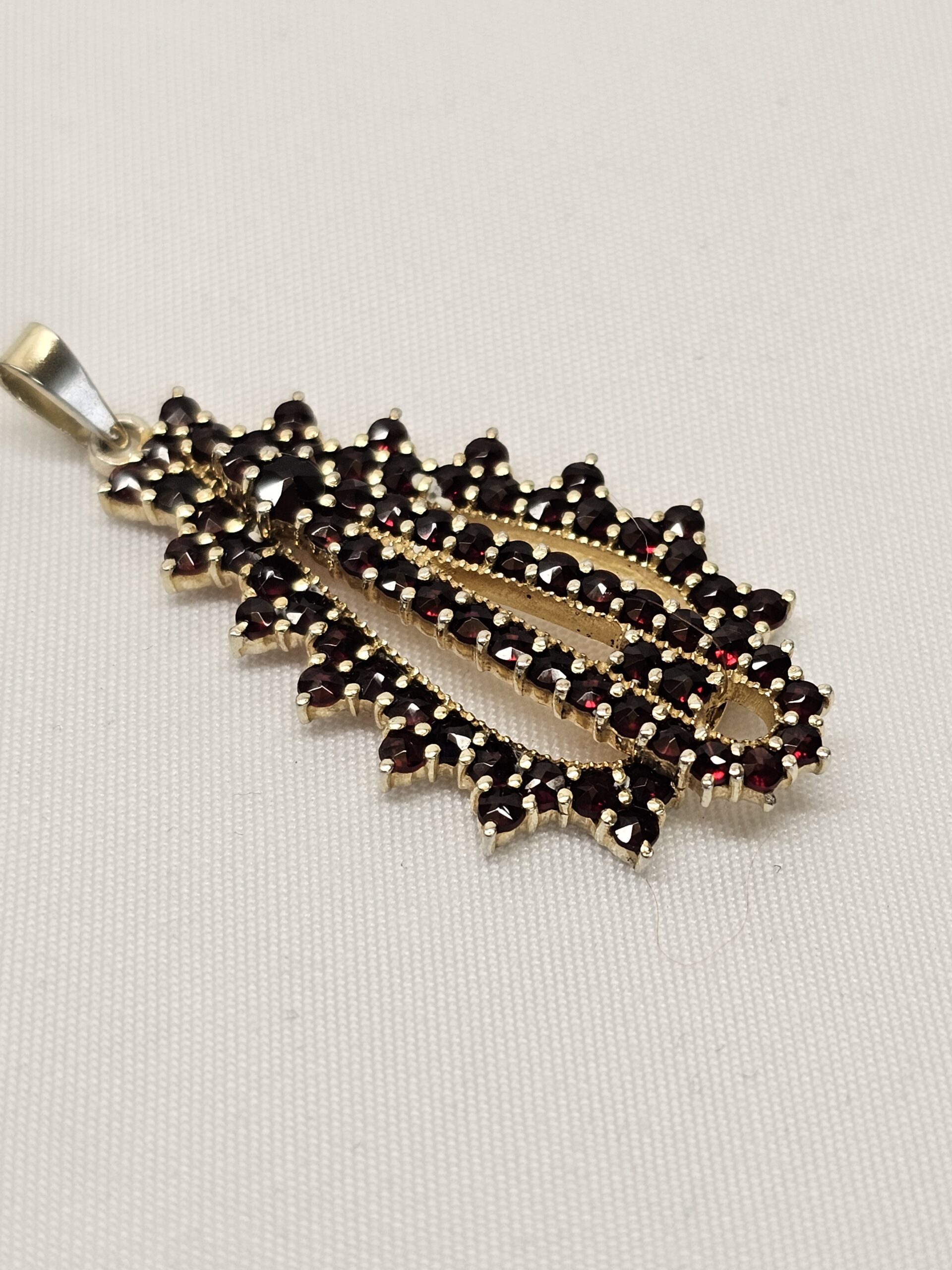 Nostalgischer Anhänger ohne Kette Silber 900 böhmischer Granat Shabby Vintage elegant SKA1510 – Bild 2