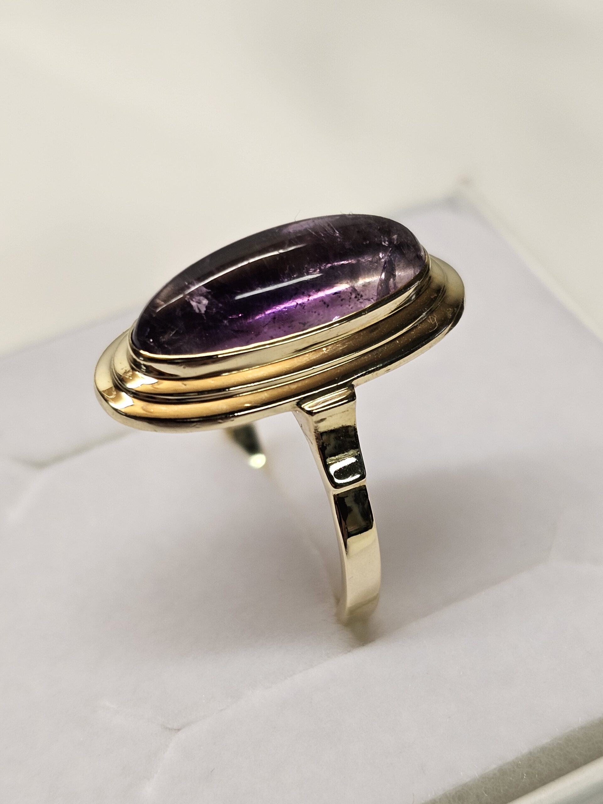 17,4 mm Nostalgischer Goldring Ring Gold 585 Amethyst Vintage Design elegant GR295 – Bild 2