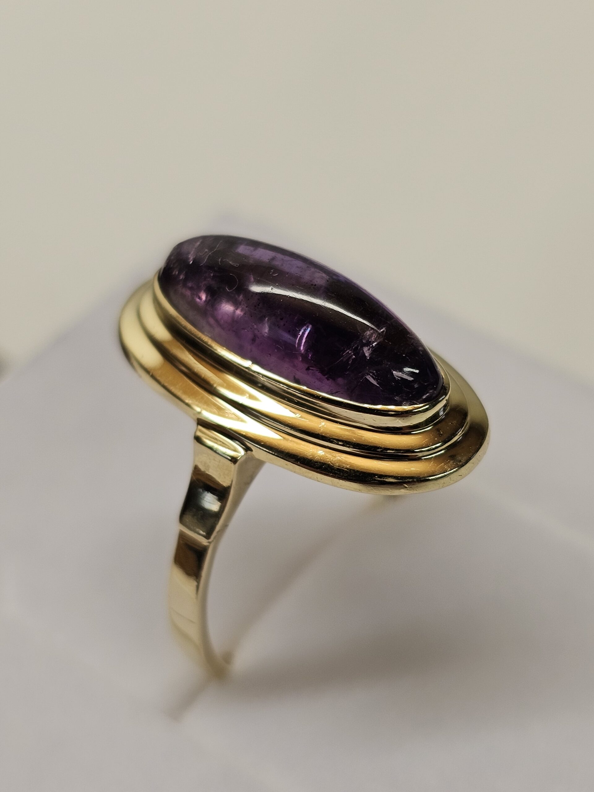 17,4 mm Nostalgischer Goldring Ring Gold 585 Amethyst Vintage Design elegant GR295 – Bild 3