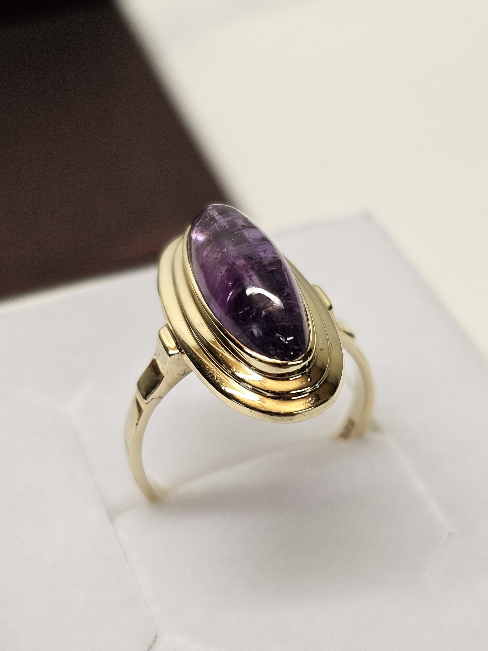 17,4 mm Nostalgischer Goldring Ring Gold 585 Amethyst Vintage Design elegant GR295 – Bild 4