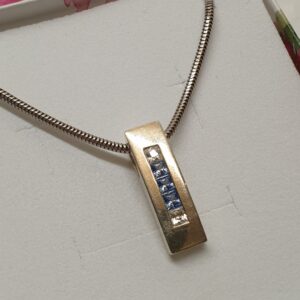 Schicker Anhänger Silberanhänger ohne Kette Silber 925 Kristallsteine blau & klar Vintage elegant SKA1327