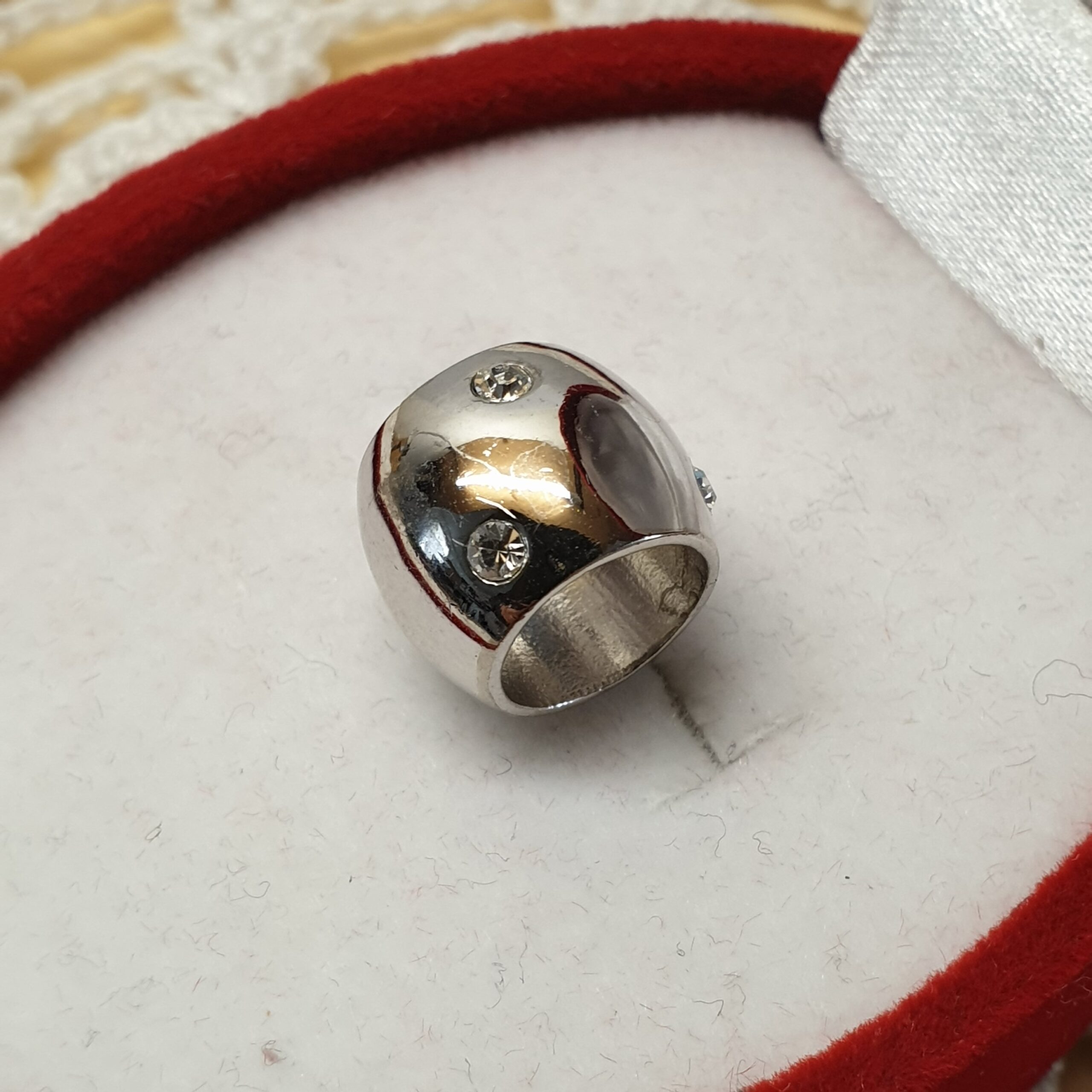 Anhänger ohne Kette Armband Charms Bead Silber Kristalle klar edel Vintage SKA1534 – Bild 4