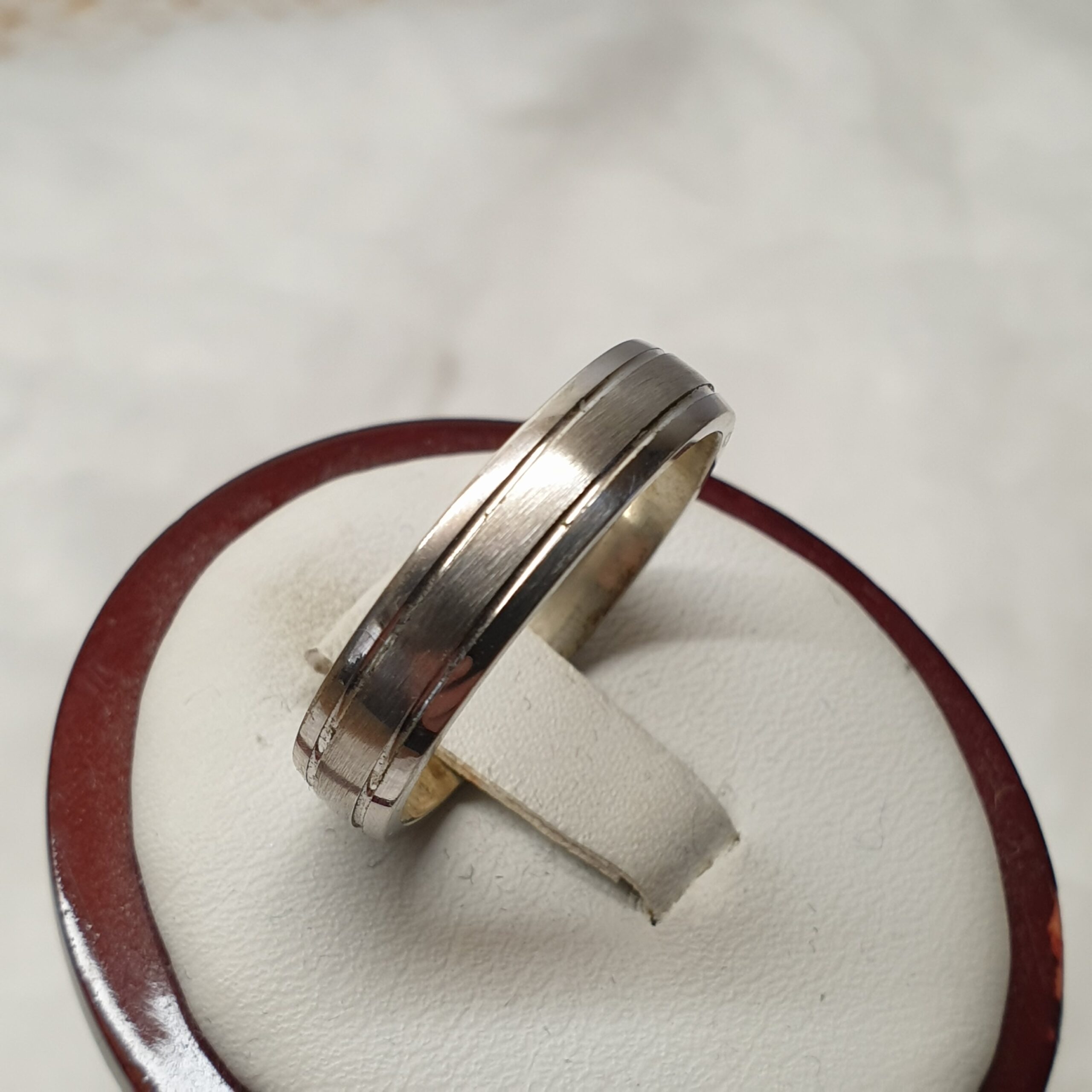 20,1 mm Edler Ring Silberring Silber 925 Streifen Design Vintage SR1148