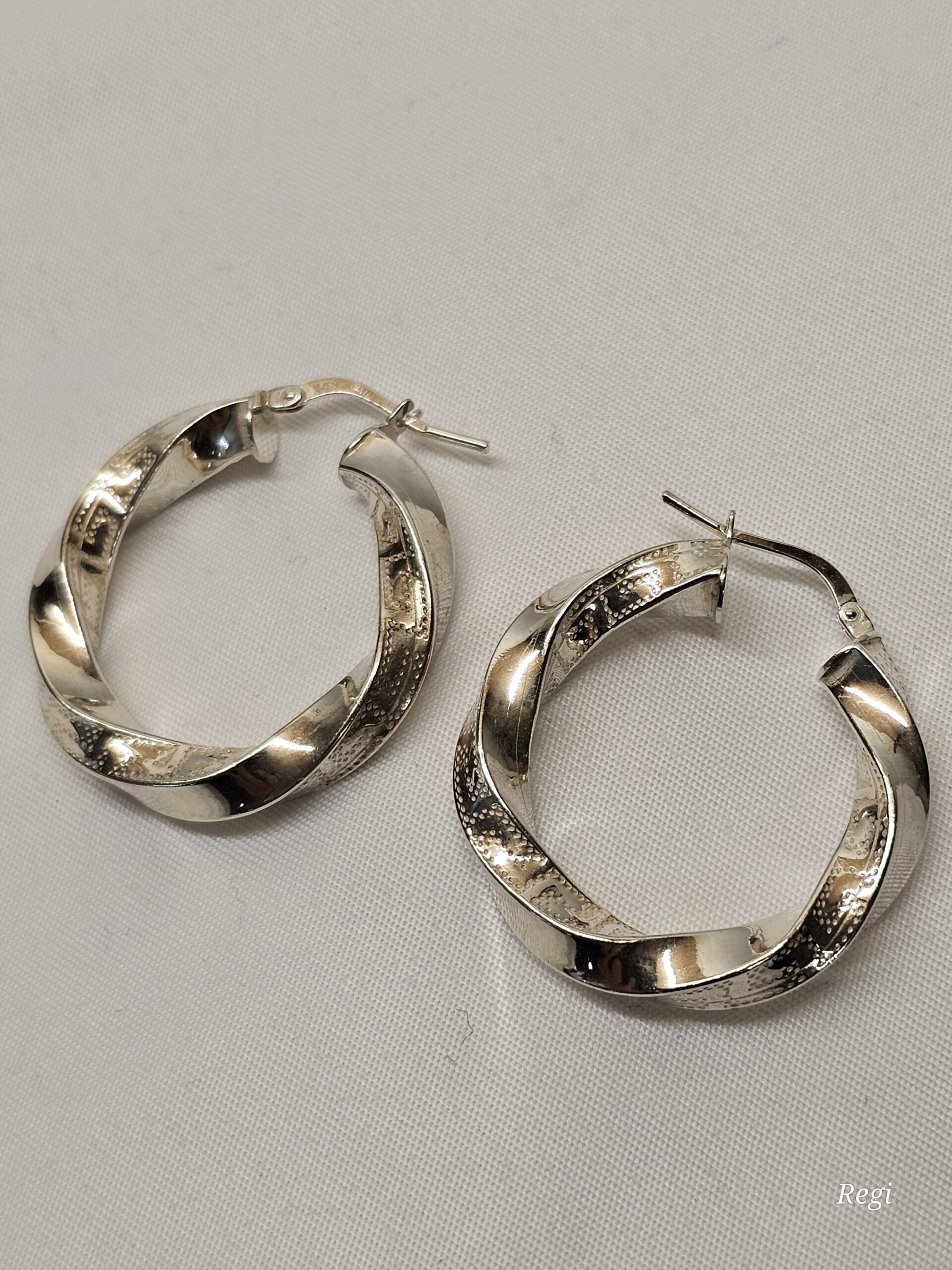 Stylische Creolen Ohrringe Italy Silber 925 Vintage elegant SO476 – Bild 2