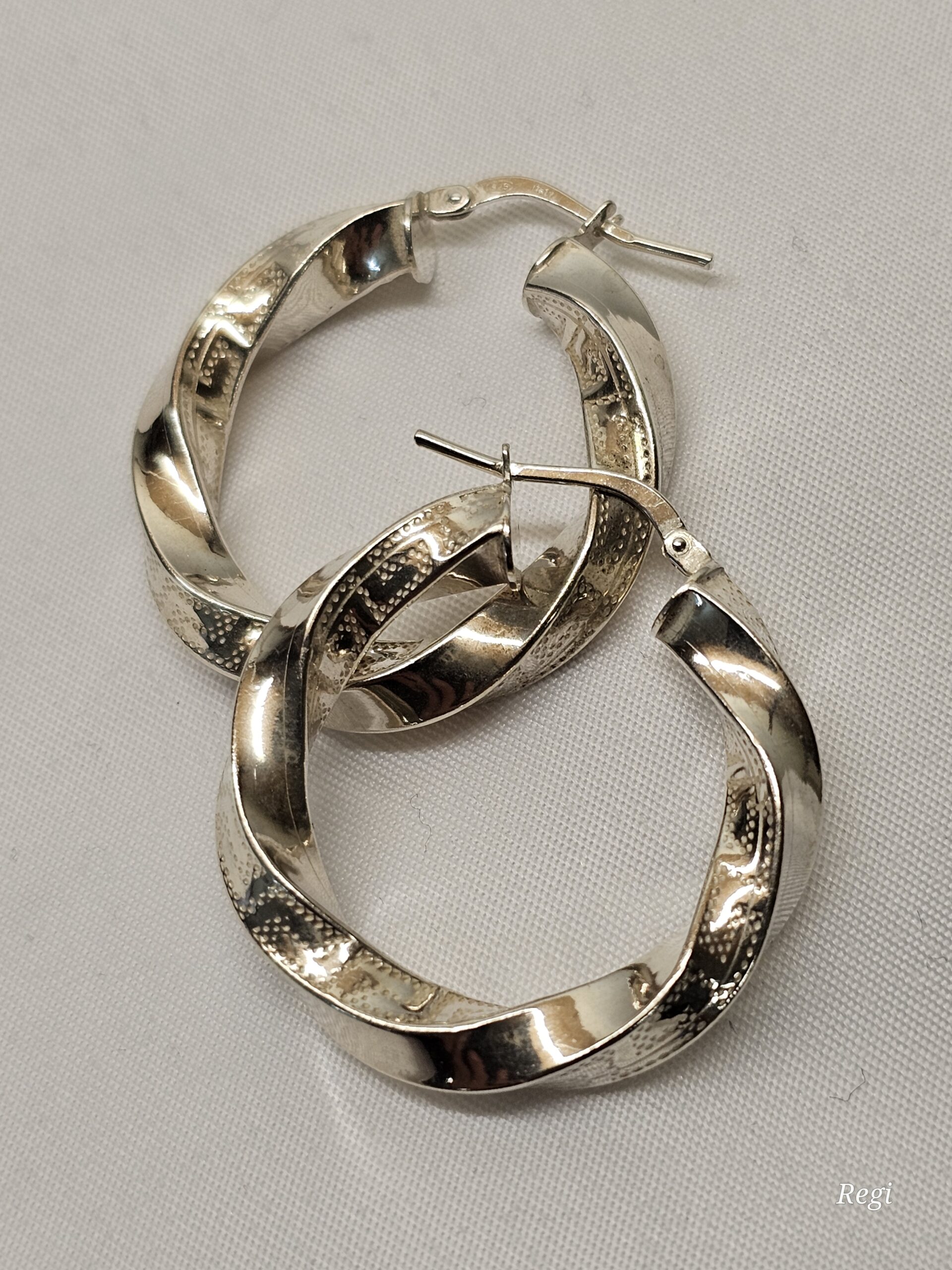 Stylische Creolen Ohrringe Italy Silber 925 Vintage elegant SO476