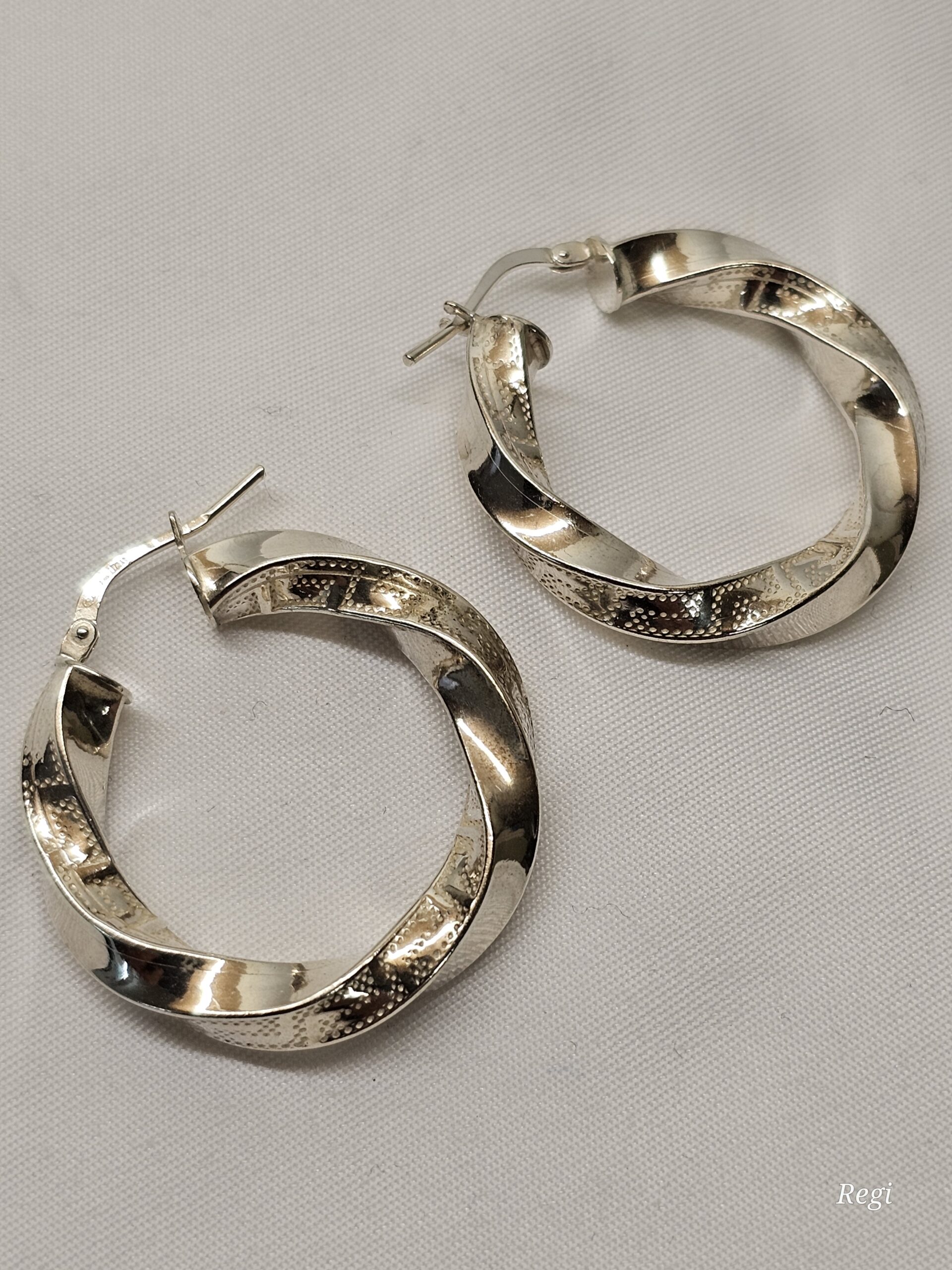 Stylische Creolen Ohrringe Italy Silber 925 Vintage elegant SO476 – Bild 3