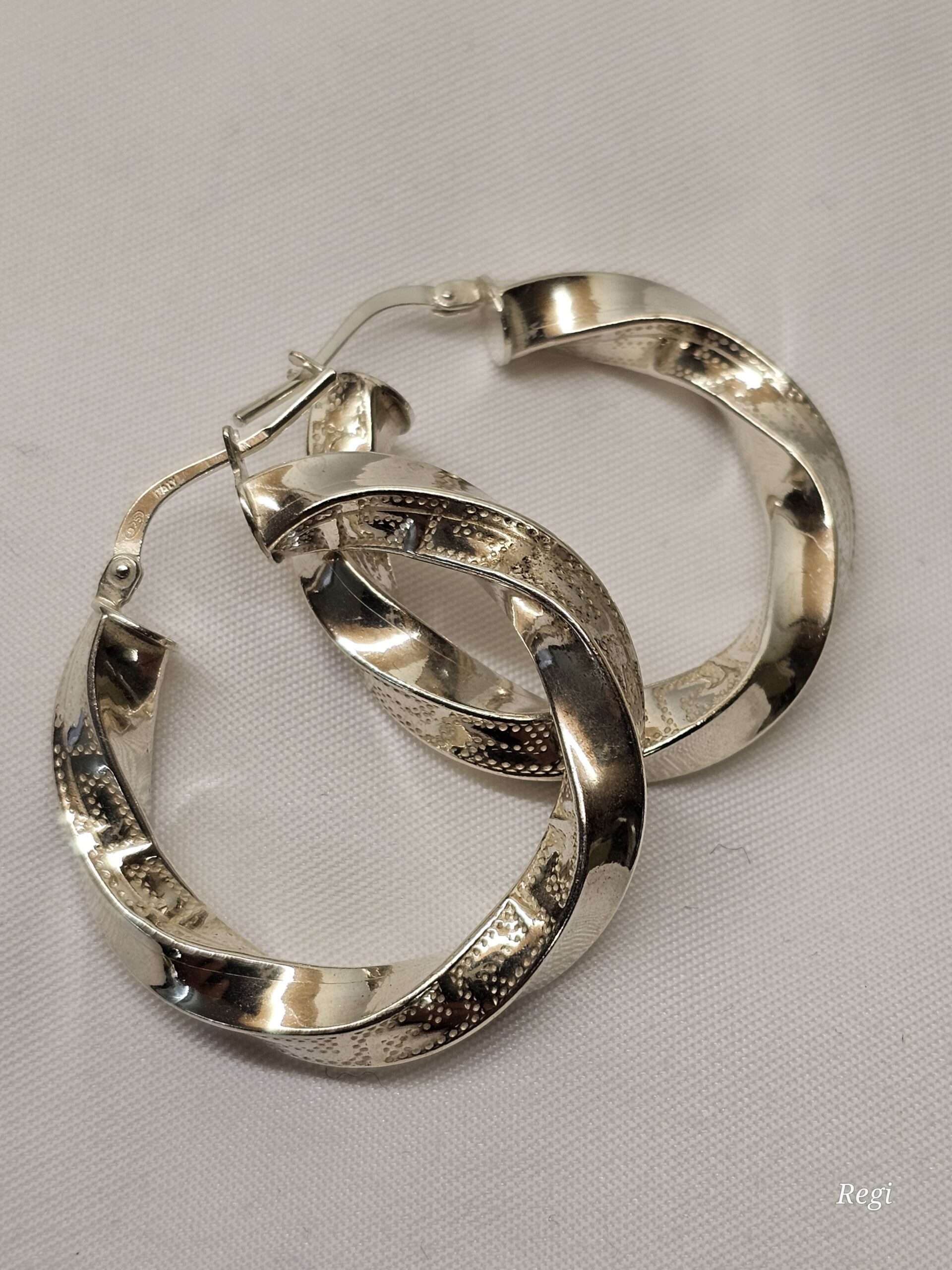 Stylische Creolen Ohrringe Italy Silber 925 Vintage elegant SO476 – Bild 4