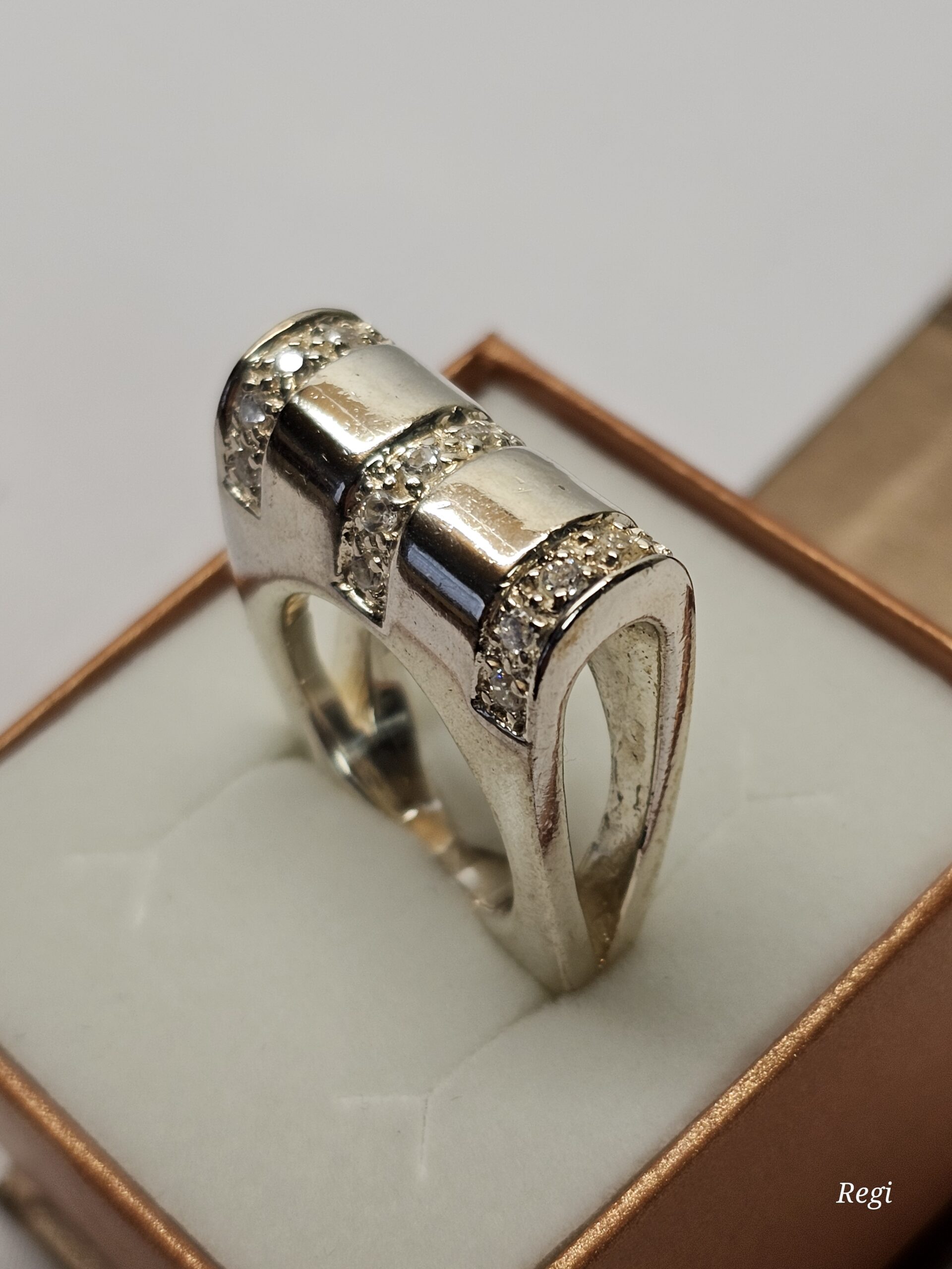 18,8 mm Prachtvoller Ring Silberring Silber 925 Kristalle klar massiv Vintage elegant SR1115 – Bild 5