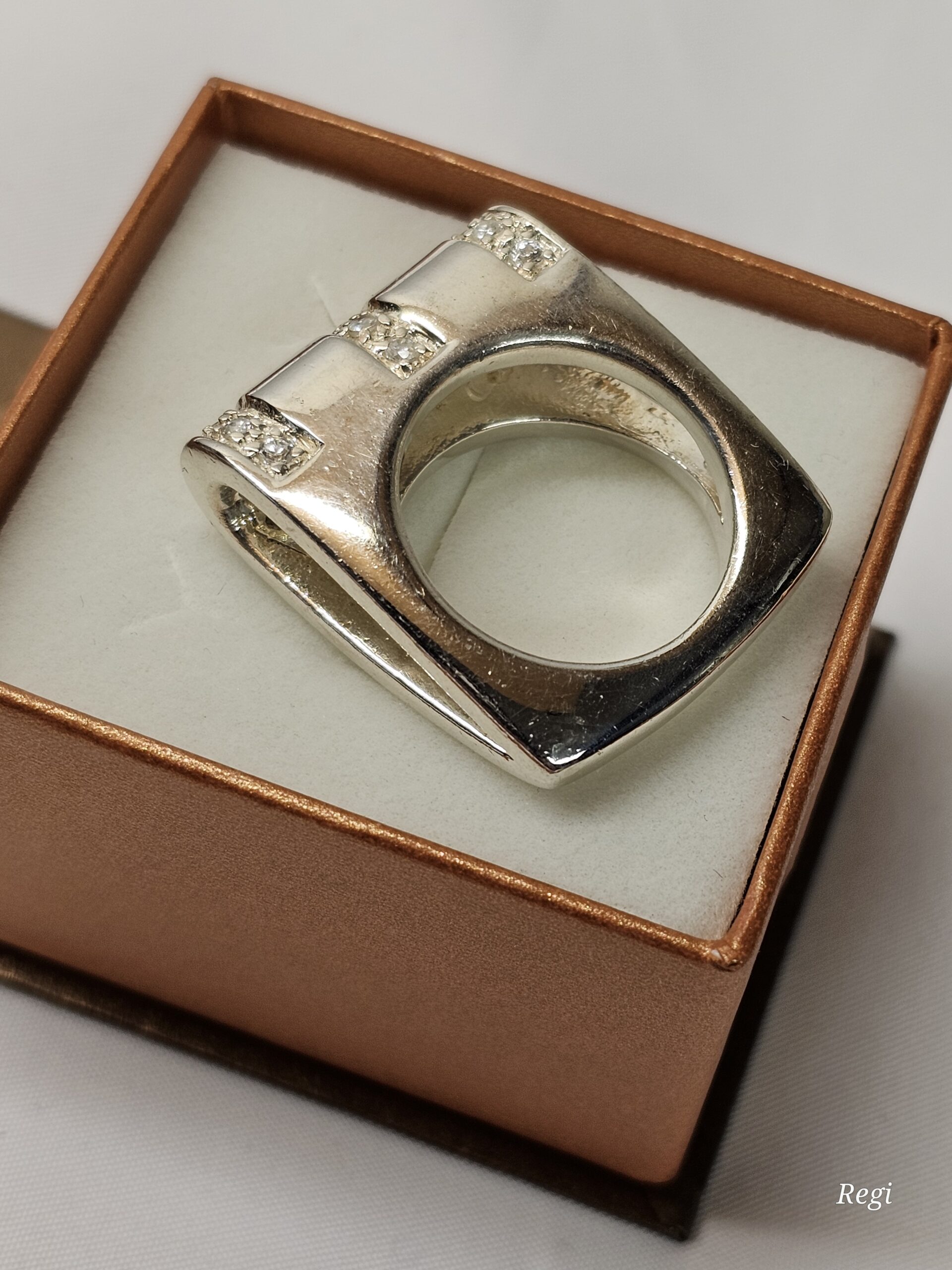 18,8 mm Prachtvoller Ring Silberring Silber 925 Kristalle klar massiv Vintage elegant SR1115 – Bild 3