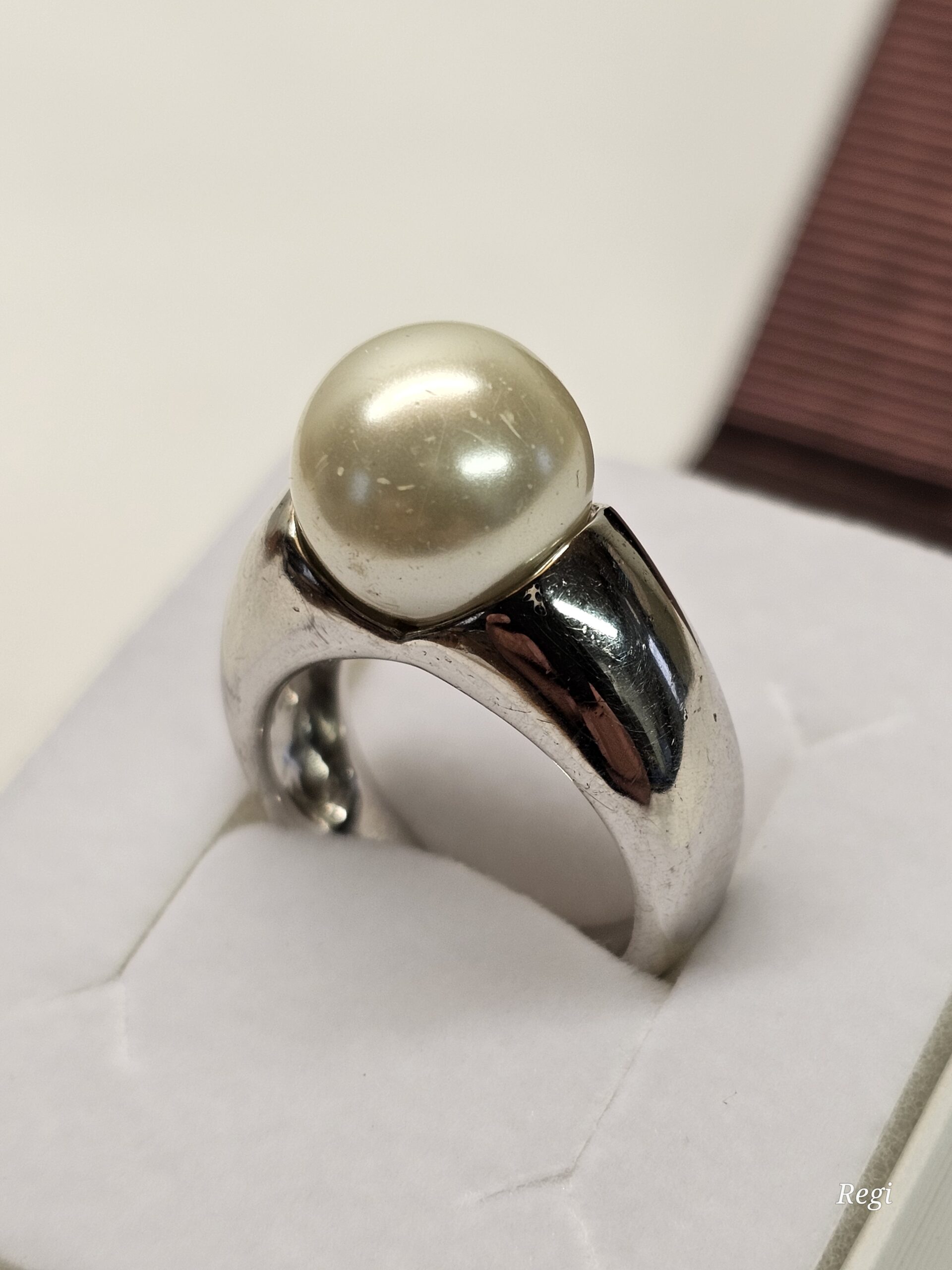 17,8 mm Ring Silberring Silber 925 mit Perle groß Design Vintage elegant SR1131 – Bild 2