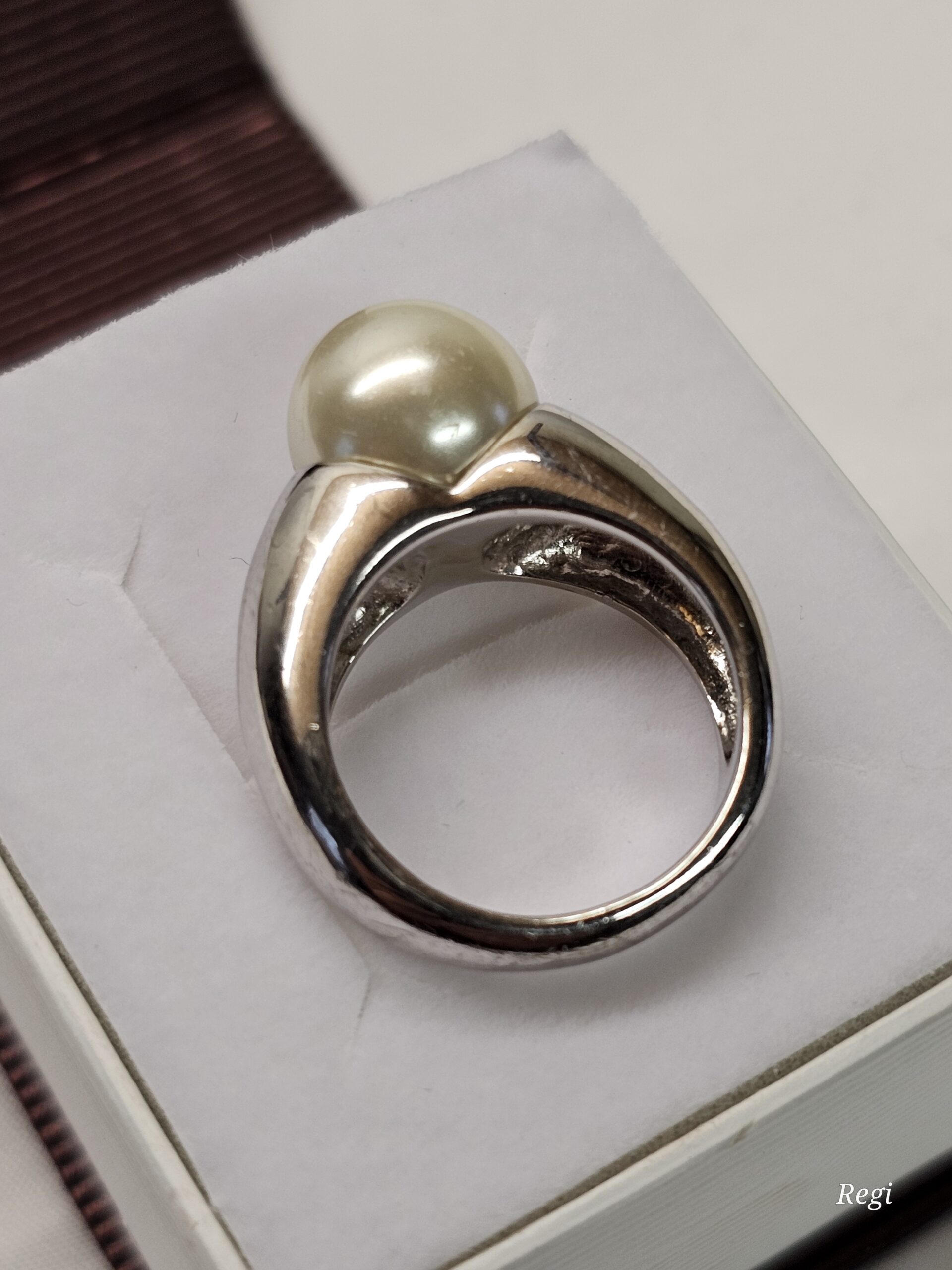 17,8 mm Ring Silberring Silber 925 mit Perle groß Design Vintage elegant SR1131 – Bild 3