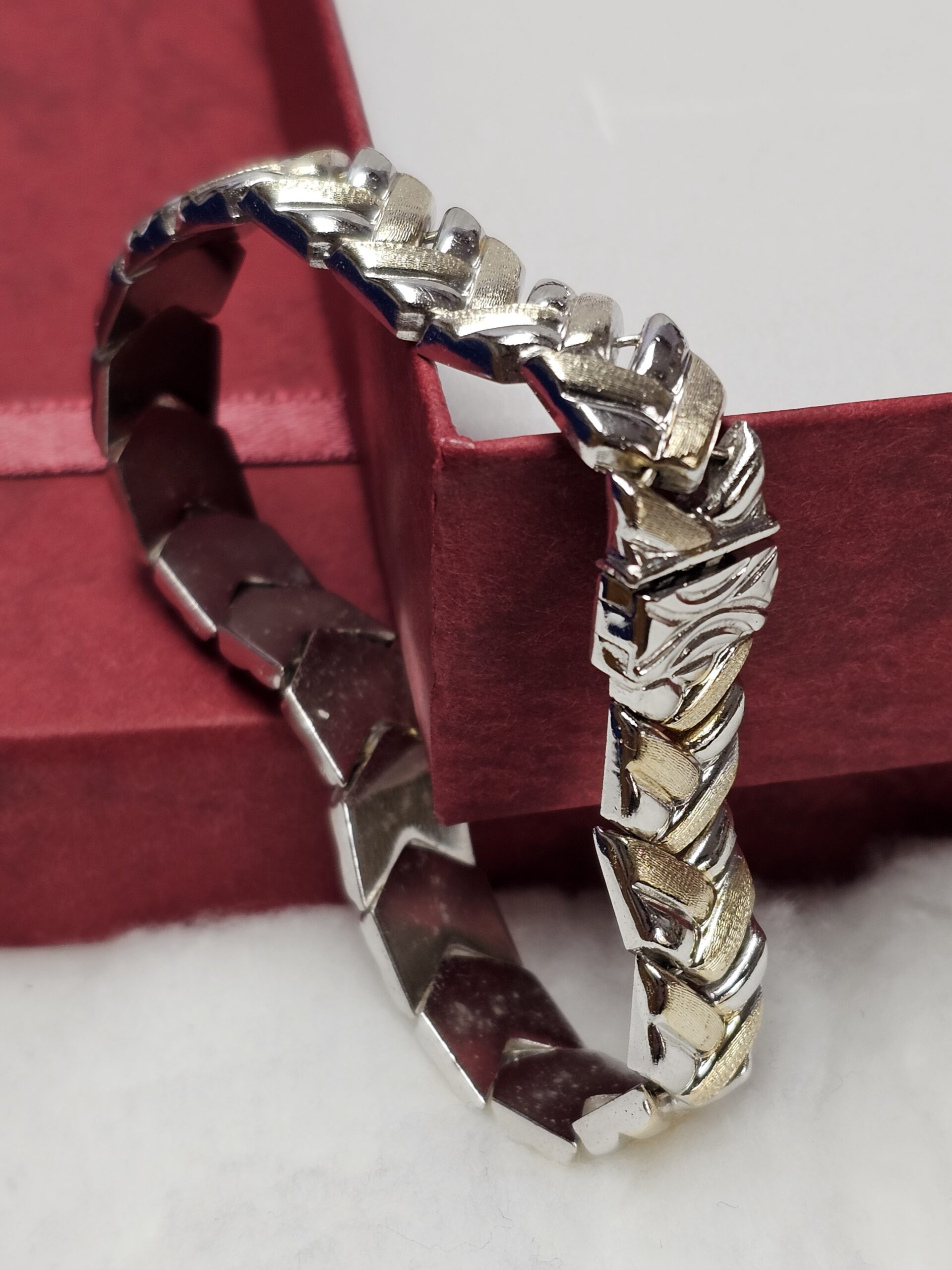 19 cm Nostalgisches Gliederarmband Armband Silber 925 teilvergoldet Vintage selten rar SA503 – Bild 2