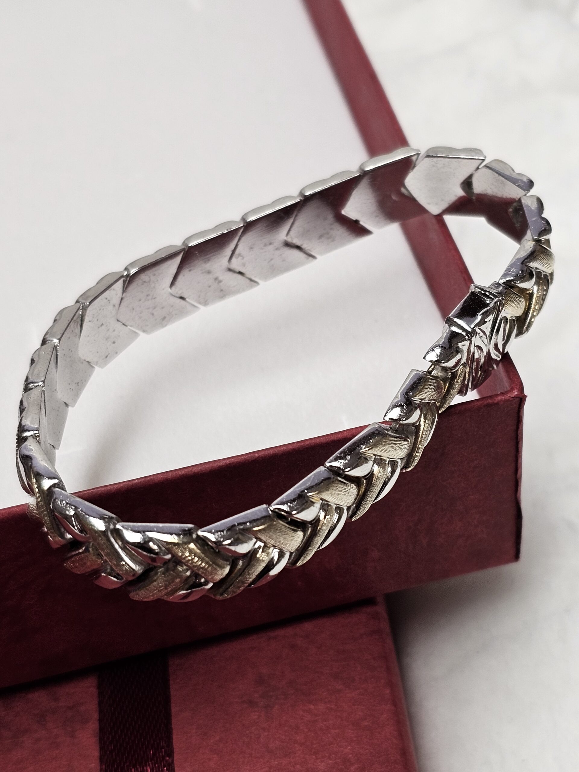 19 cm Nostalgisches Gliederarmband Armband Silber 925 teilvergoldet Vintage selten rar SA503 – Bild 3