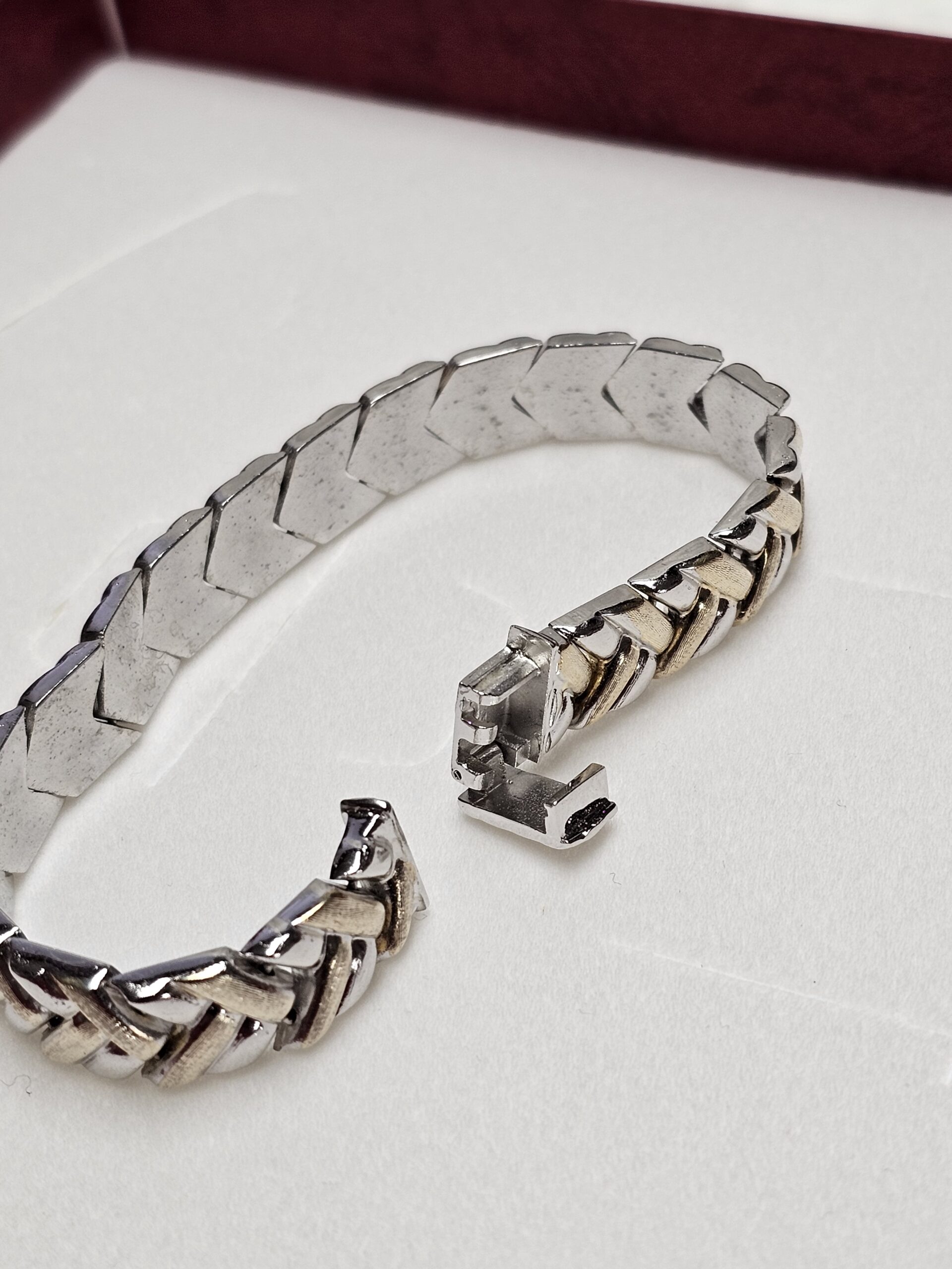 19 cm Nostalgisches Gliederarmband Armband Silber 925 teilvergoldet Vintage selten rar SA503 – Bild 4