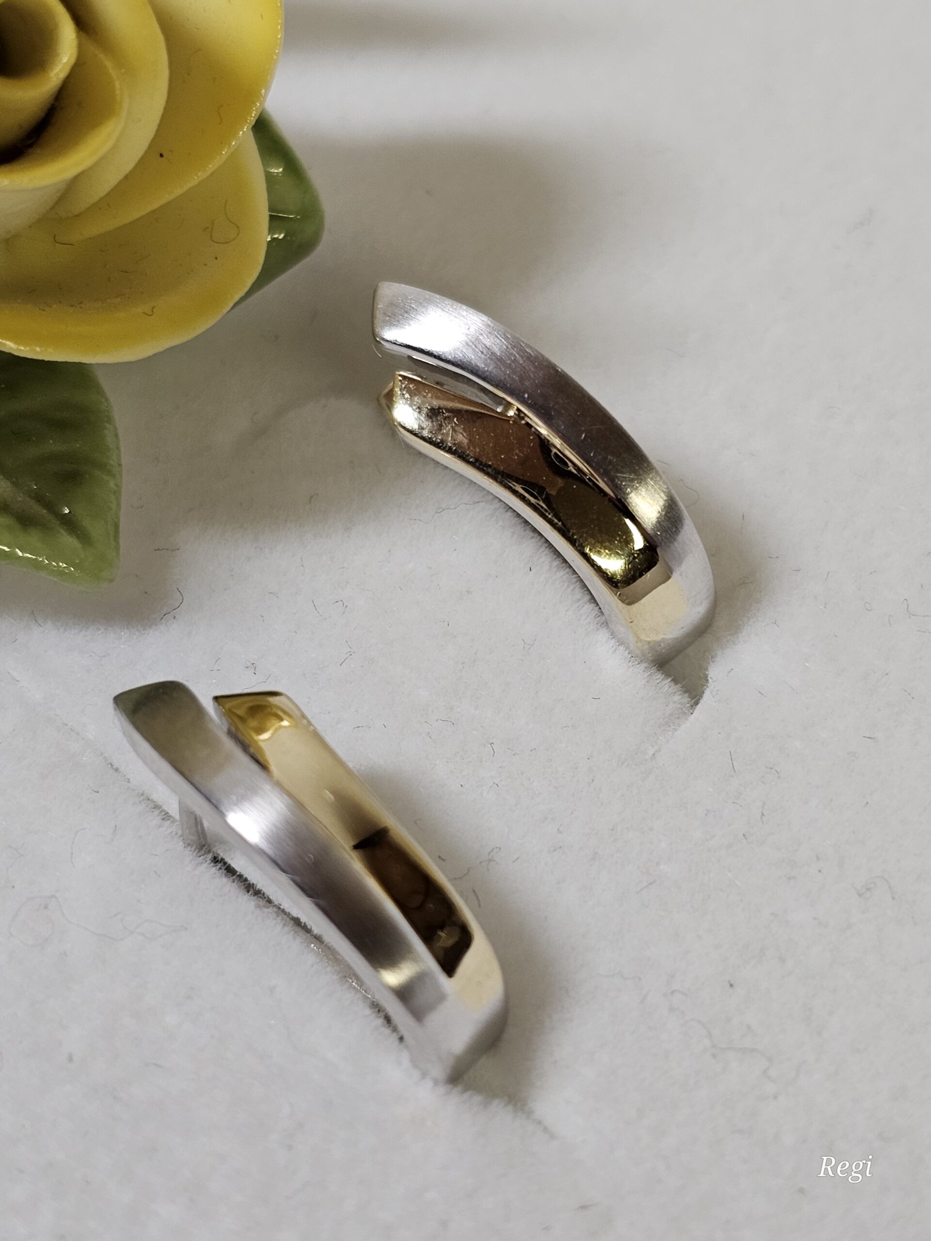 Klappcreolen Creolen Ohrringe Silber 925 teilvergoldet Design Vintage elegant SO434