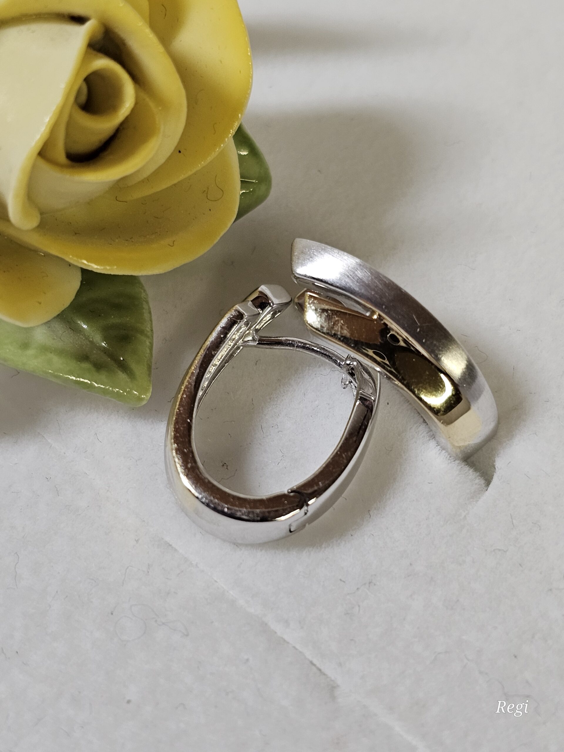 Klappcreolen Creolen Ohrringe Silber 925 teilvergoldet Design Vintage elegant SO434 – Bild 5