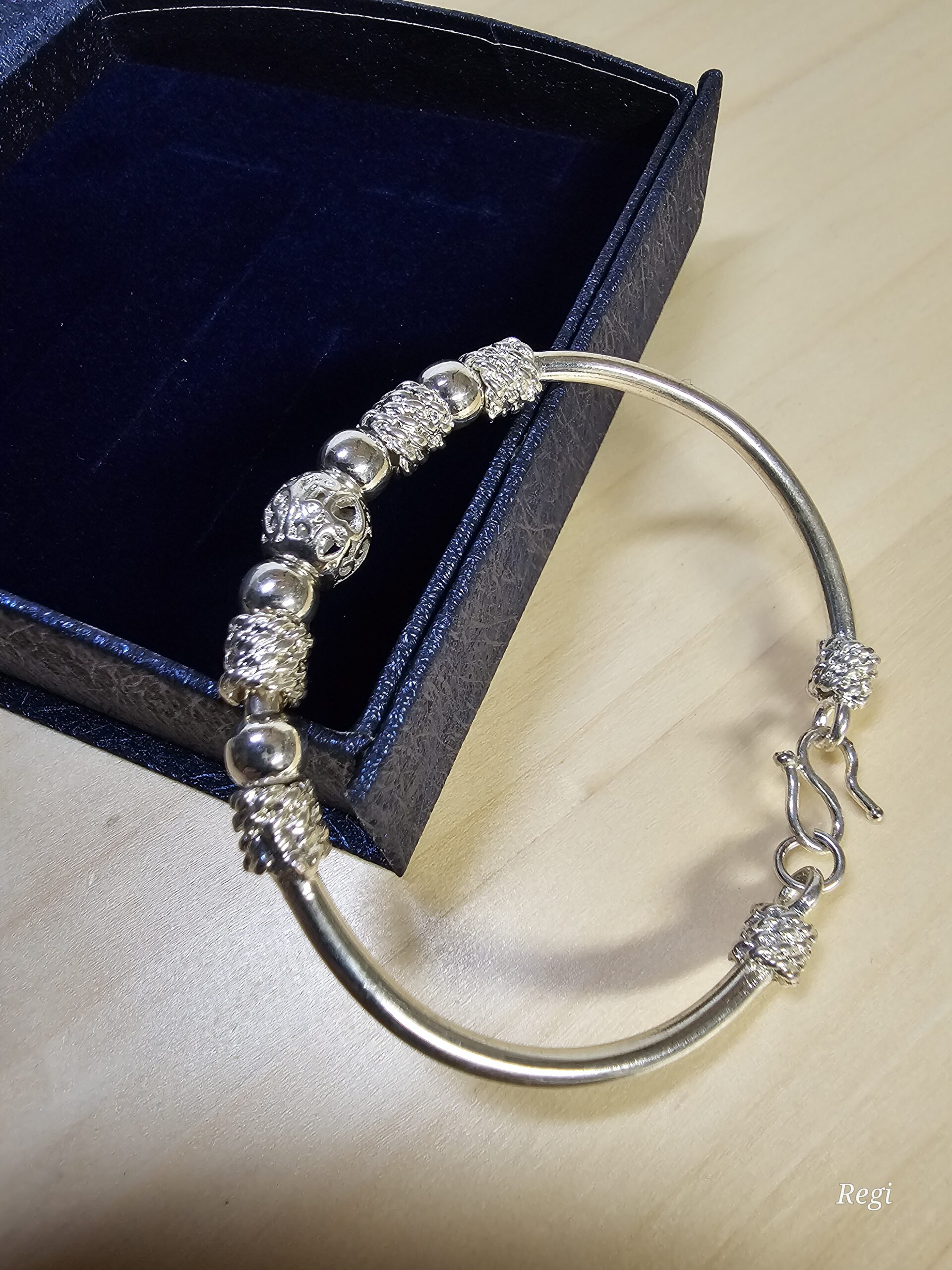 Nostalgischer Armreif Armschmuck Silber 990 Beads Vintage kunstvoll Vintage Design selten rar SA600 – Bild 2