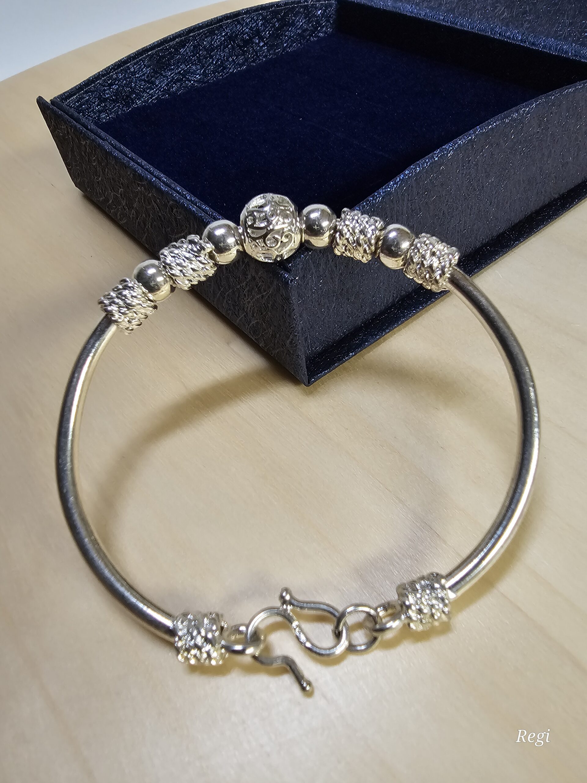 Nostalgischer Armreif Armschmuck Silber 990 Beads Vintage kunstvoll Vintage Design selten rar SA600 – Bild 3