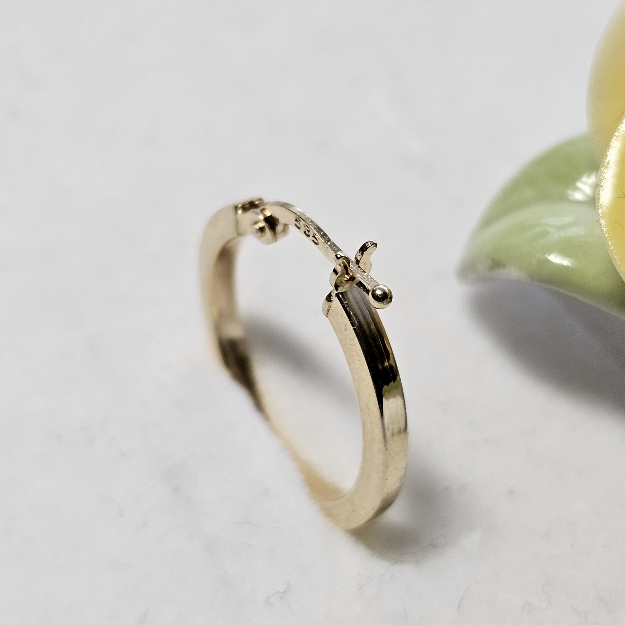 Einzelohrring 1 x Creole Ohrring Gold 585 Design schlicht Vintage Eleganz OR186 – Bild 2