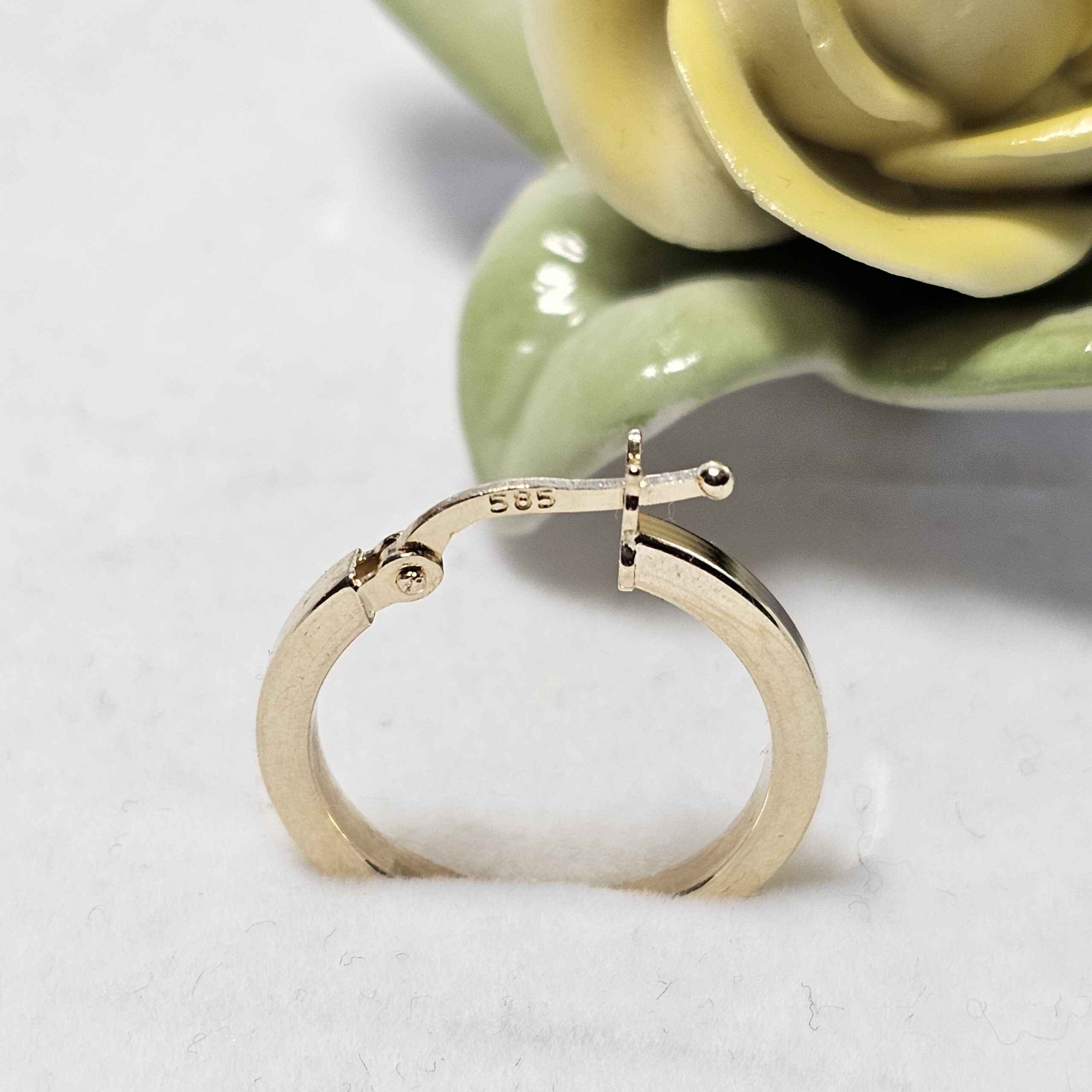 Einzelohrring 1 x Creole Ohrring Gold 585 Design schlicht Vintage Eleganz OR186 – Bild 3