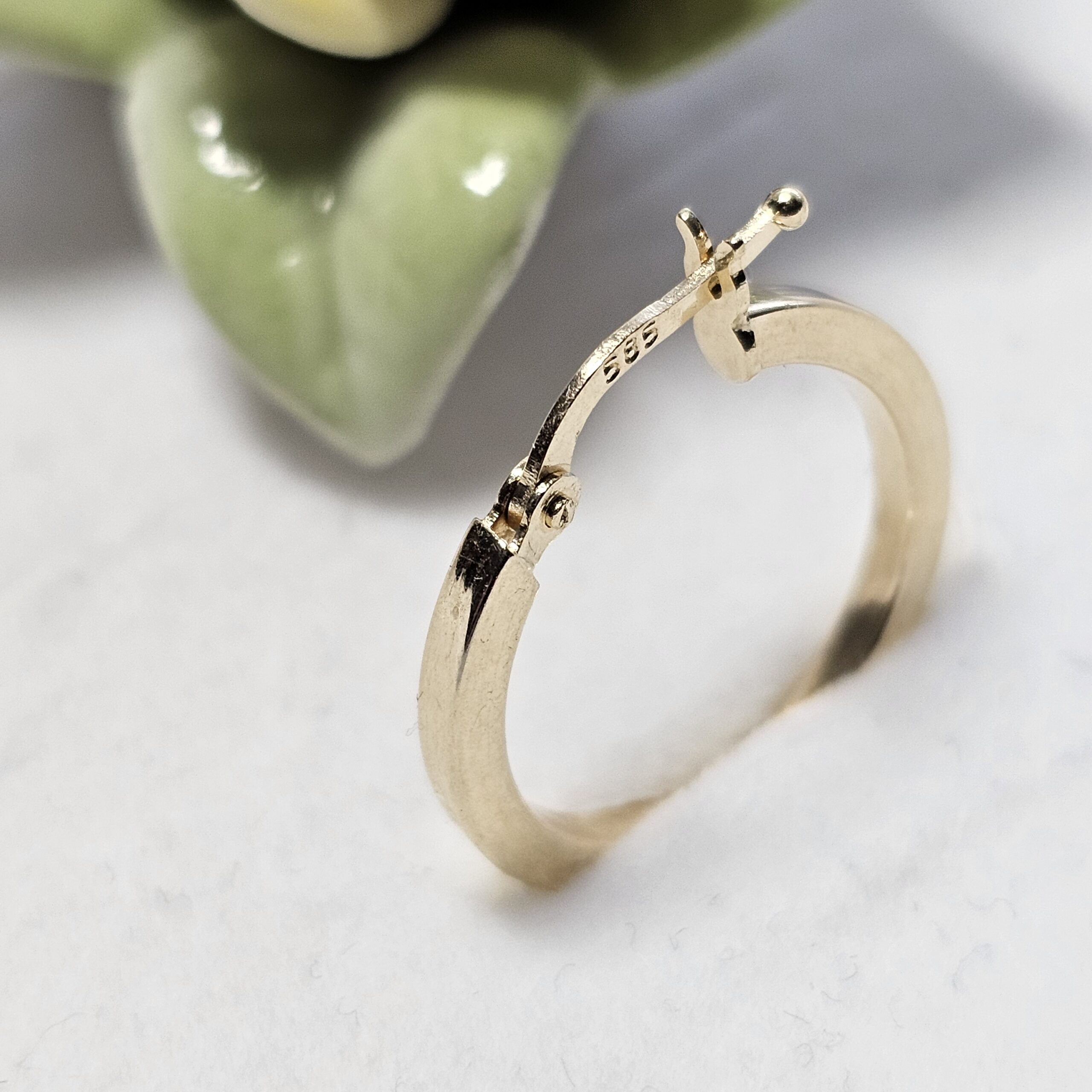 Einzelohrring 1 x Creole Ohrring Gold 585 Design schlicht Vintage Eleganz OR186 – Bild 4