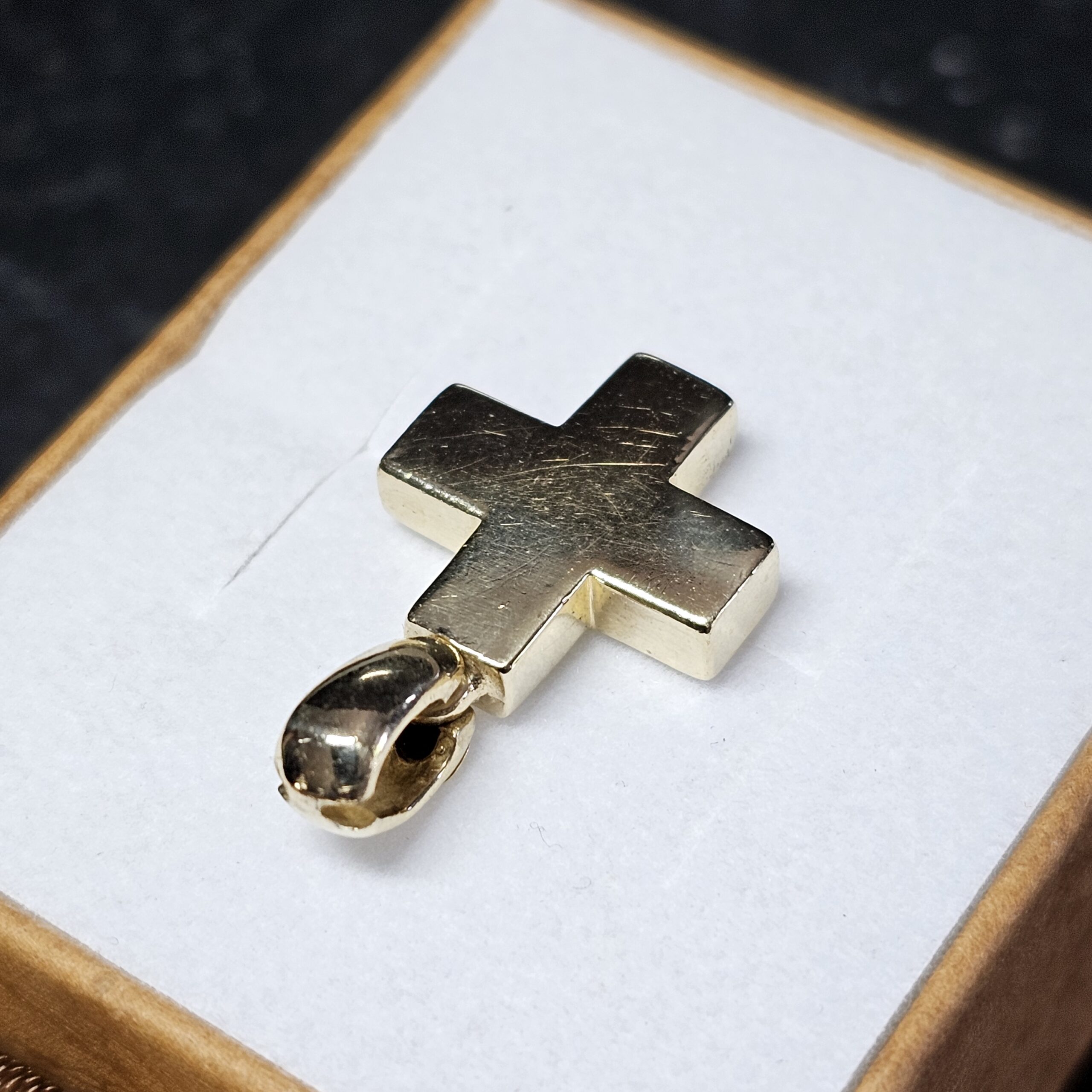 Anhänger Kreuz klein - ohne Kette - Gold 585 massiv schlichtes Design Vintage elegant GAN148 – Bild 5