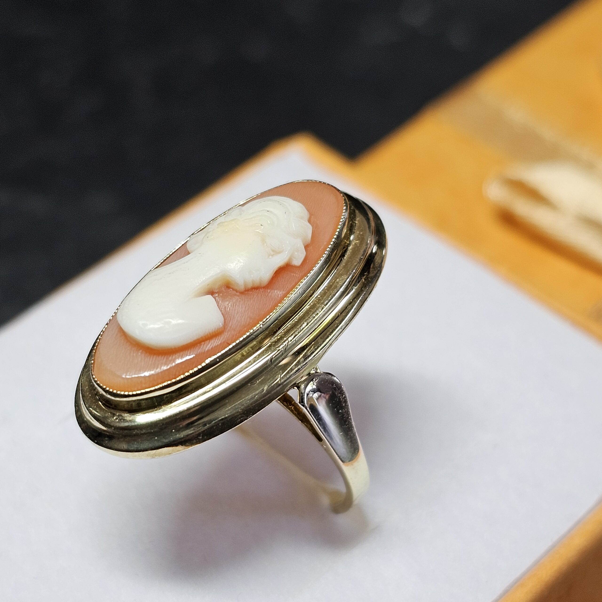 17 mm Nostalgischer Goldring Ring Gold 333 Kamee Gemme Shabby Vintage elegant GR113 – Bild 4