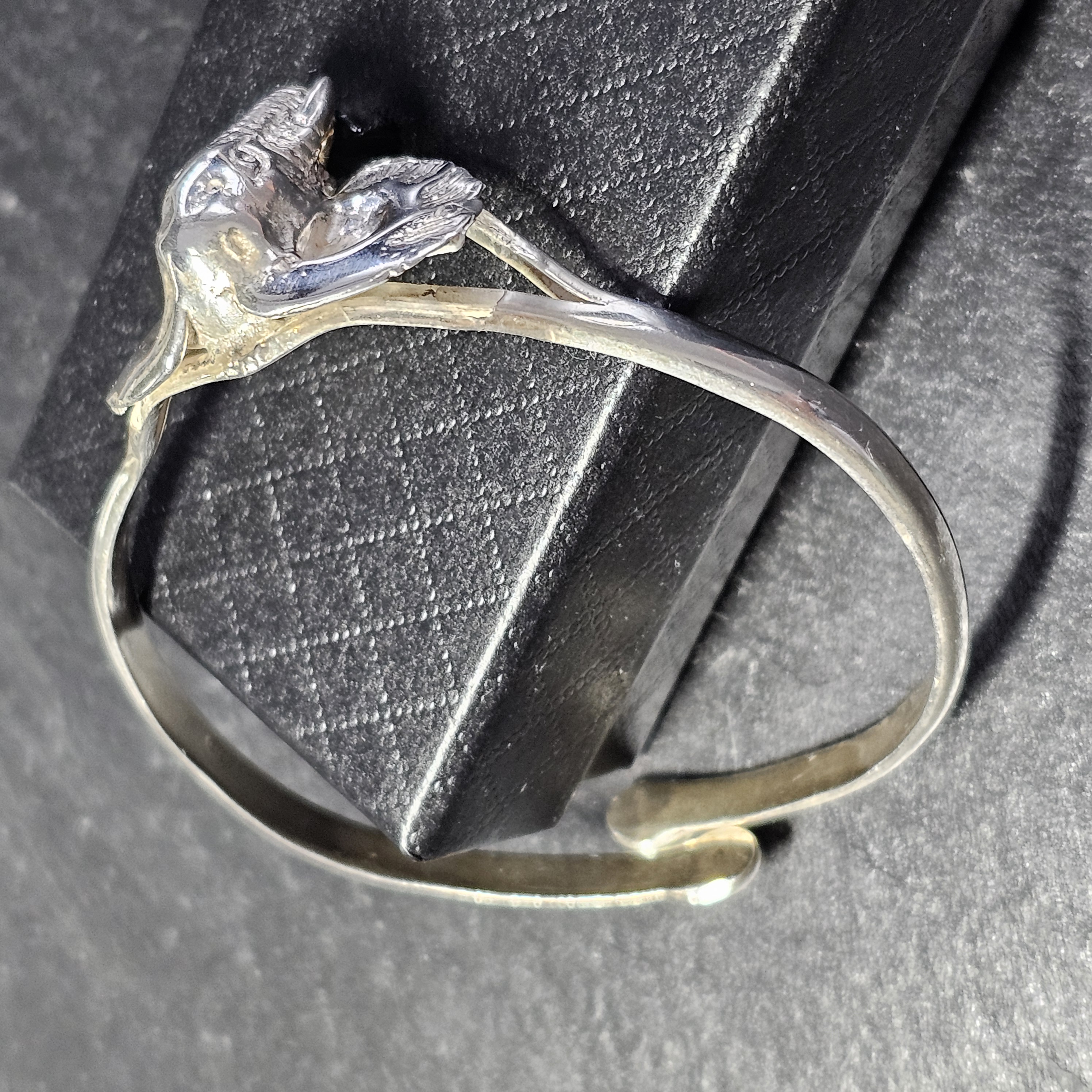 Armreif Silberarmreif Silber 925 Elefant Kopf nostalgisch kunstvoll Vintage selten rar SA367 – Bild 3